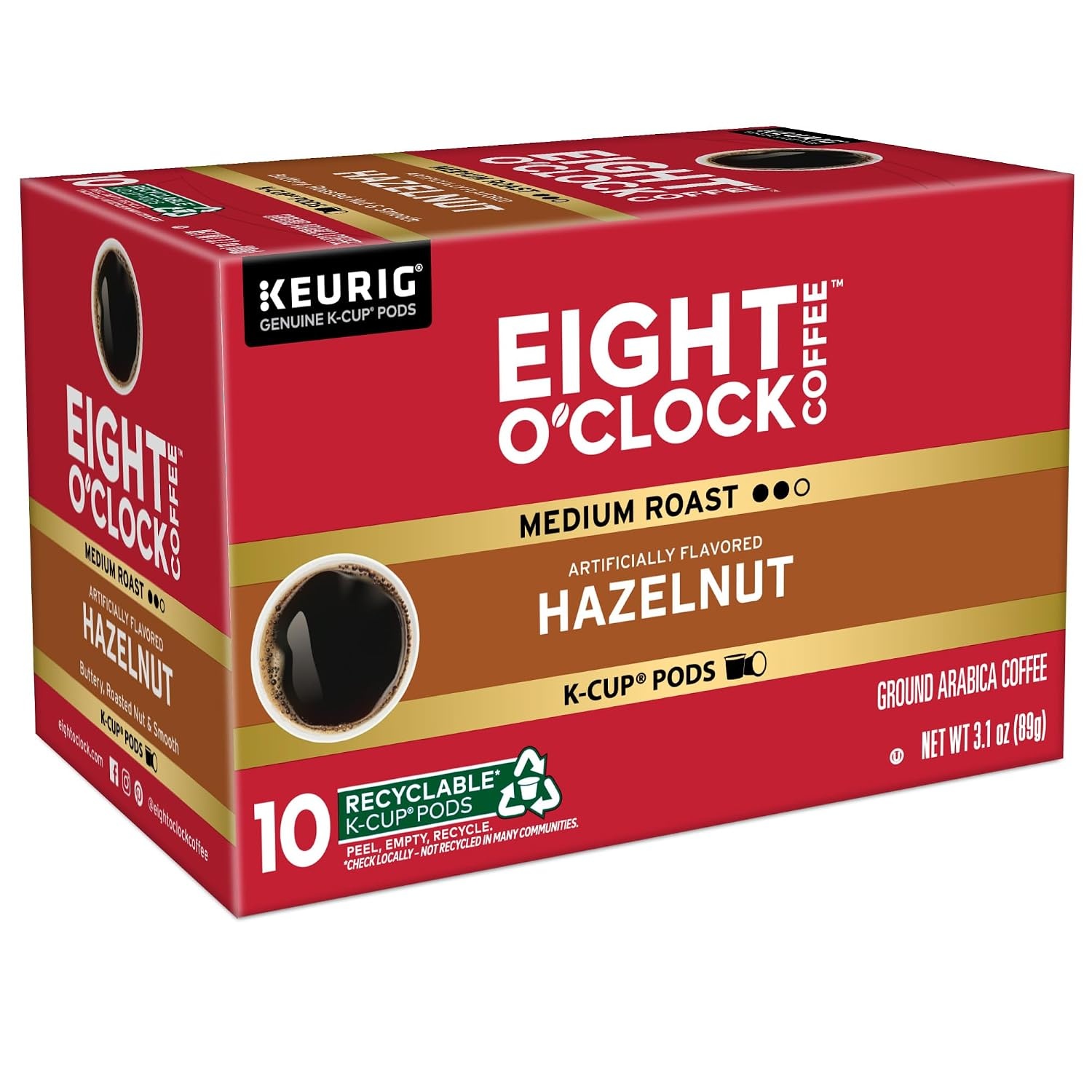 image:imageEight OClock Coffee Colombian Peaks SingleServe Keurig KCup Pods Medium Roast Coffee Pods 96 CountHazelnut