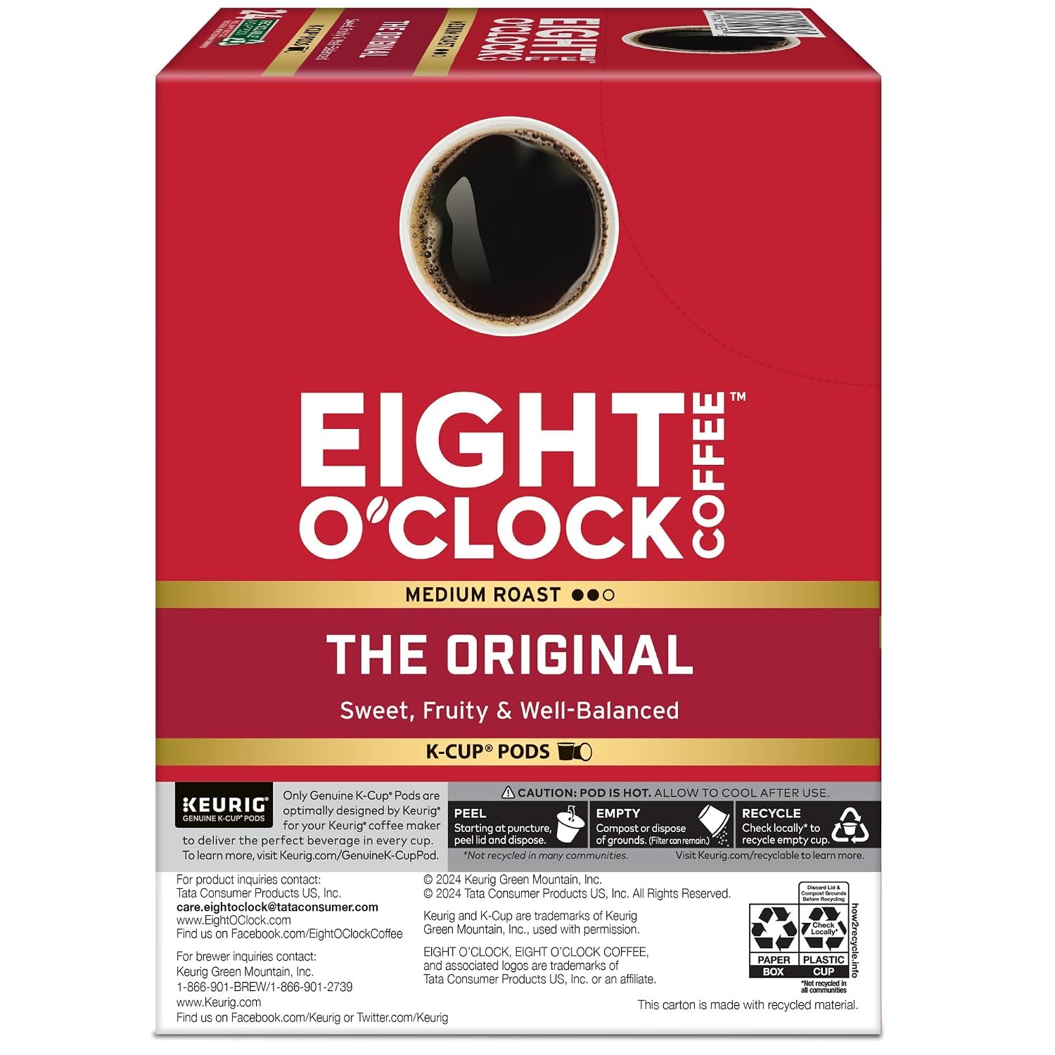 image:imageEight OClock Coffee Colombian Peaks SingleServe Keurig KCup Pods Medium Roast Coffee Pods 96 CountThe Original