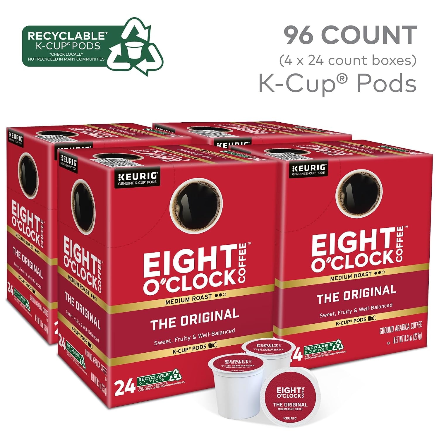 image:imageEight OClock Coffee Colombian Peaks SingleServe Keurig KCup Pods Medium Roast Coffee Pods 96 CountThe Original