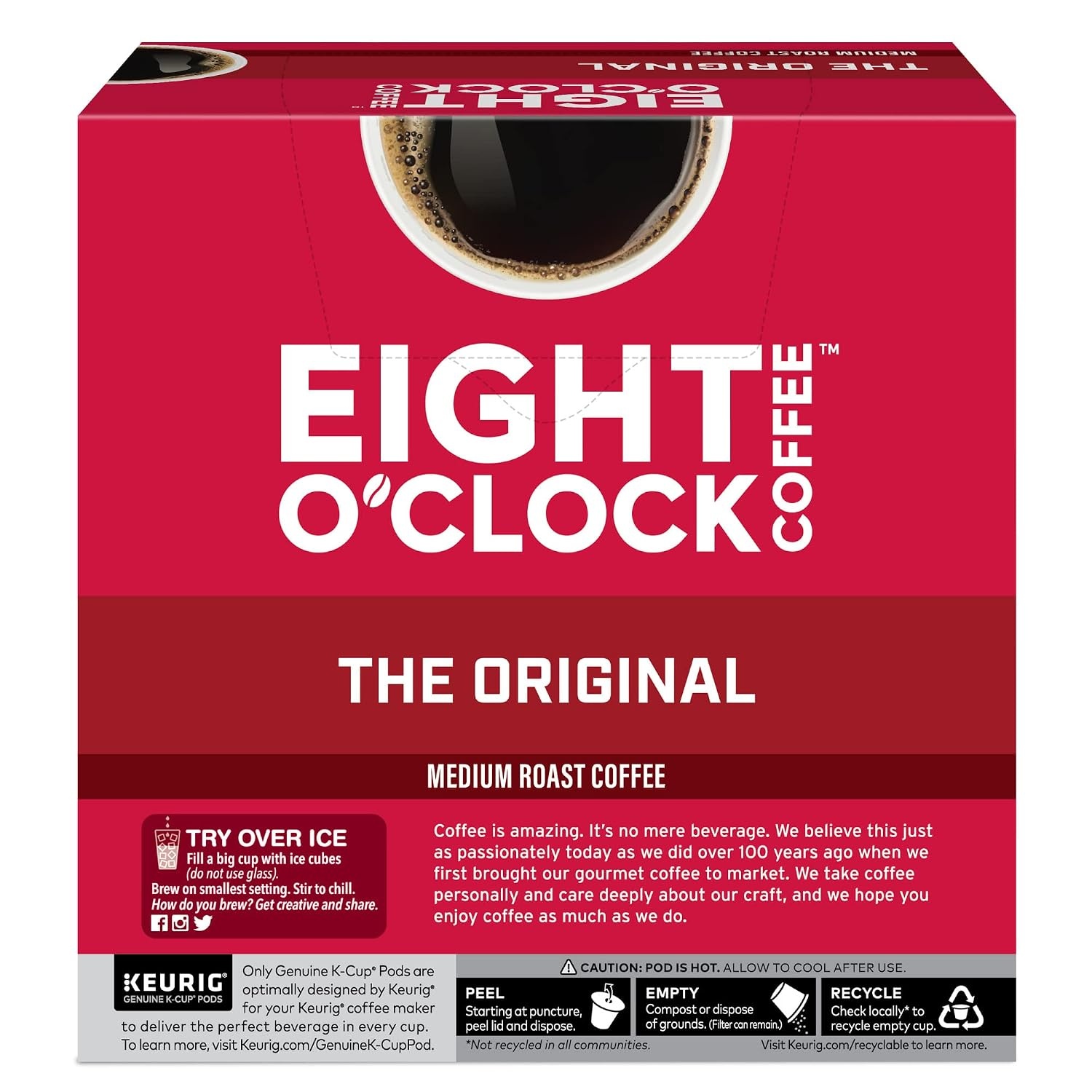 image:imageEight OClock Coffee Colombian Peaks SingleServe Keurig KCup Pods Medium Roast Coffee Pods 96 CountThe Original