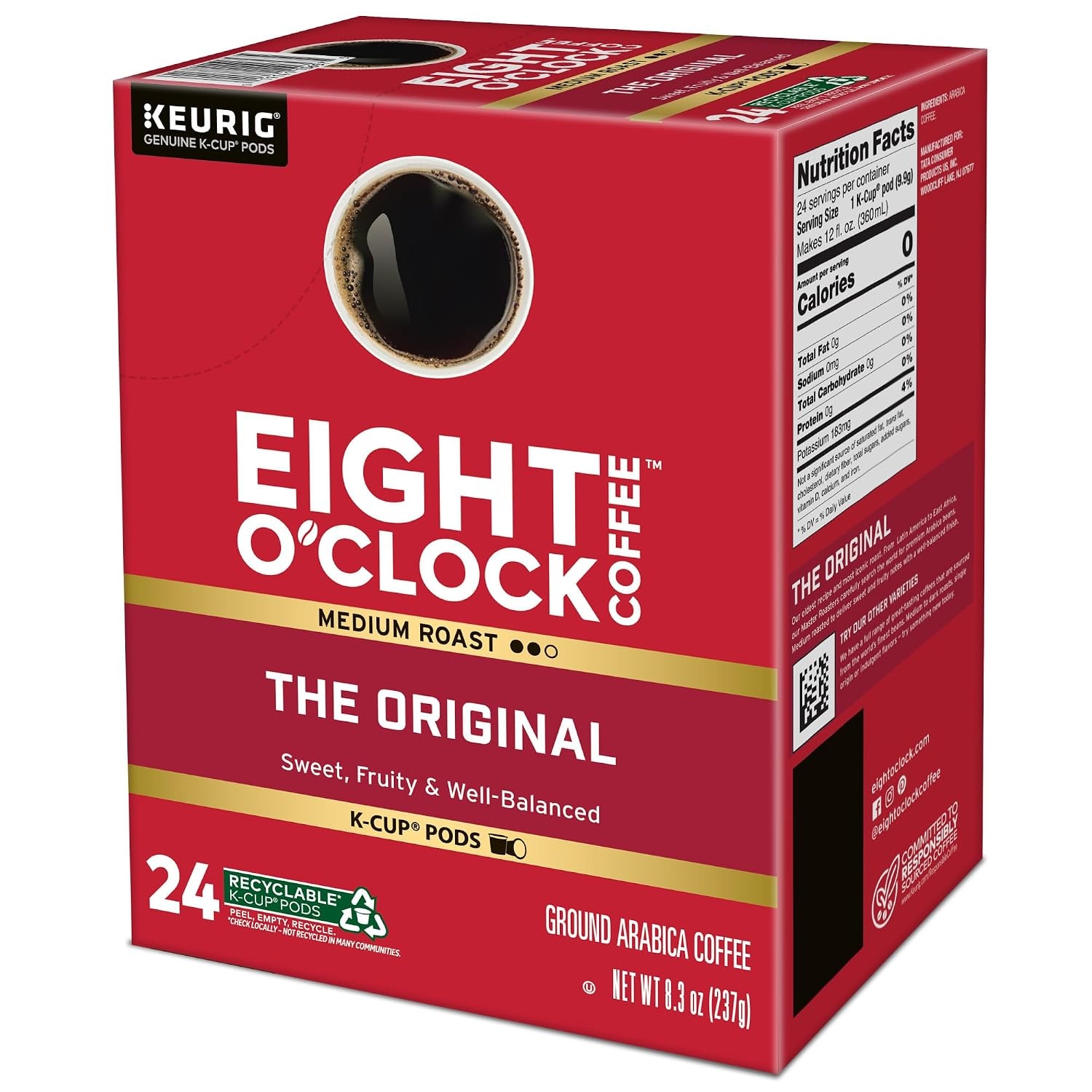 image:imageEight OClock Coffee Colombian Peaks SingleServe Keurig KCup Pods Medium Roast Coffee Pods 96 CountThe Original