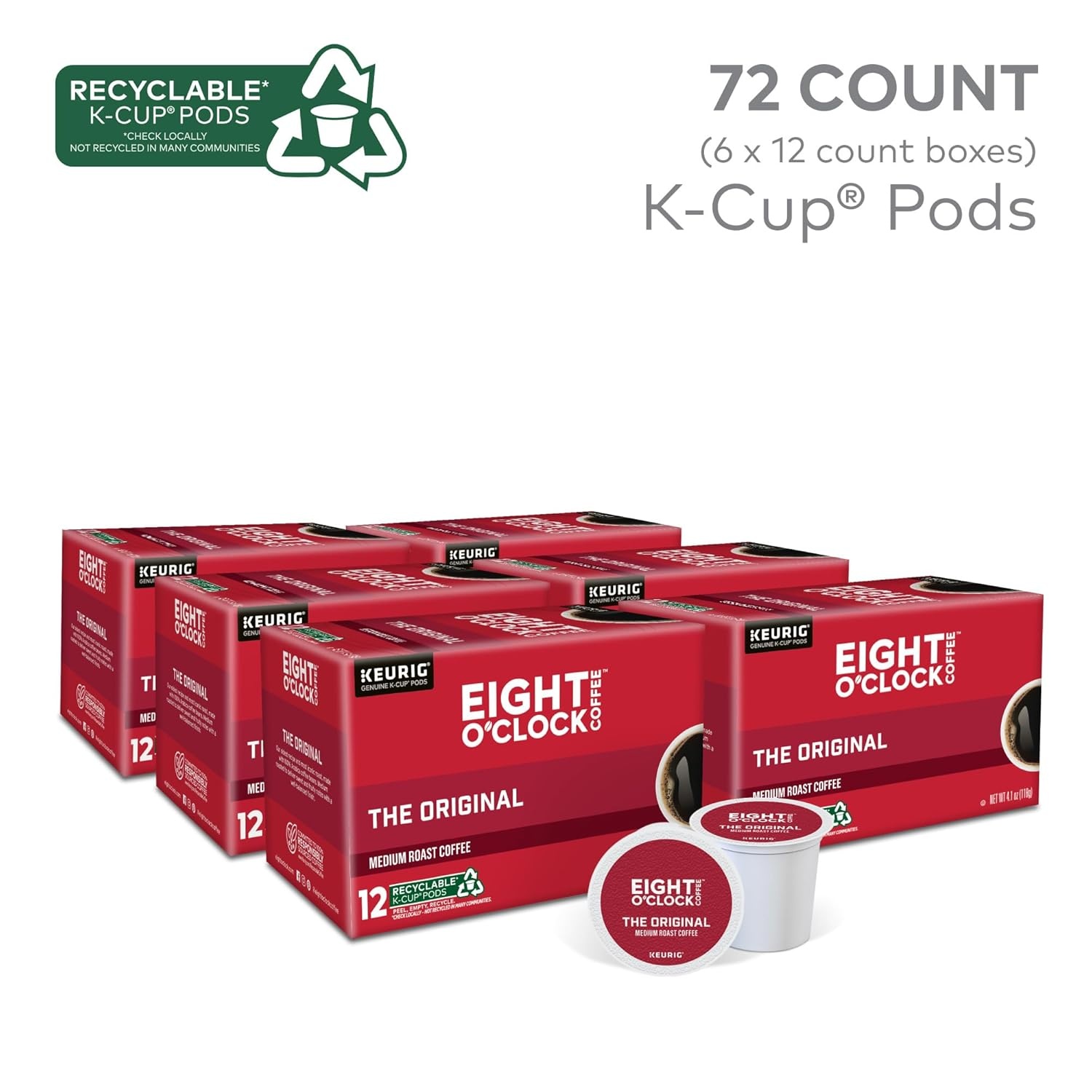 image:imageEight OClock Coffee Colombian Peaks SingleServe Keurig KCup Pods Medium Roast Coffee Pods 96 CountThe Original
