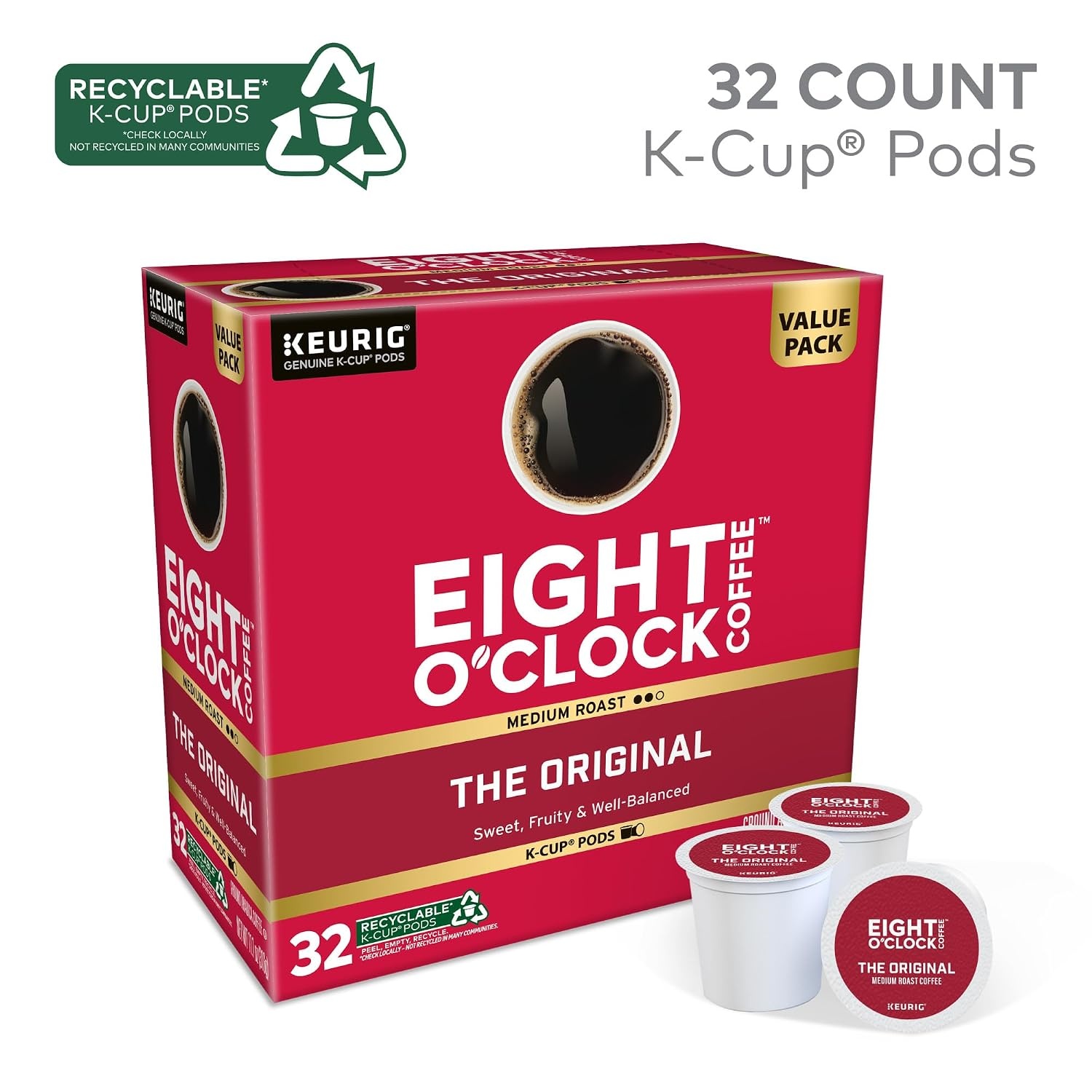 image:imageEight OClock Coffee Colombian Peaks SingleServe Keurig KCup Pods Medium Roast Coffee Pods 96 CountThe Original