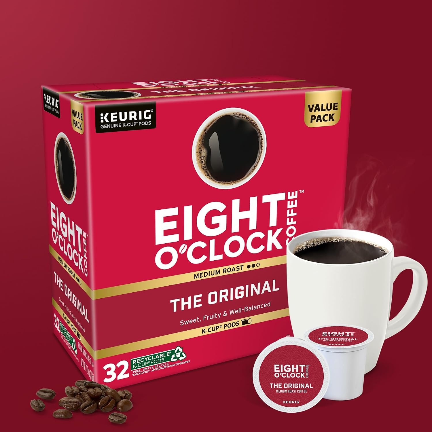 image:imageEight OClock Coffee Colombian Peaks SingleServe Keurig KCup Pods Medium Roast Coffee Pods 96 CountThe Original