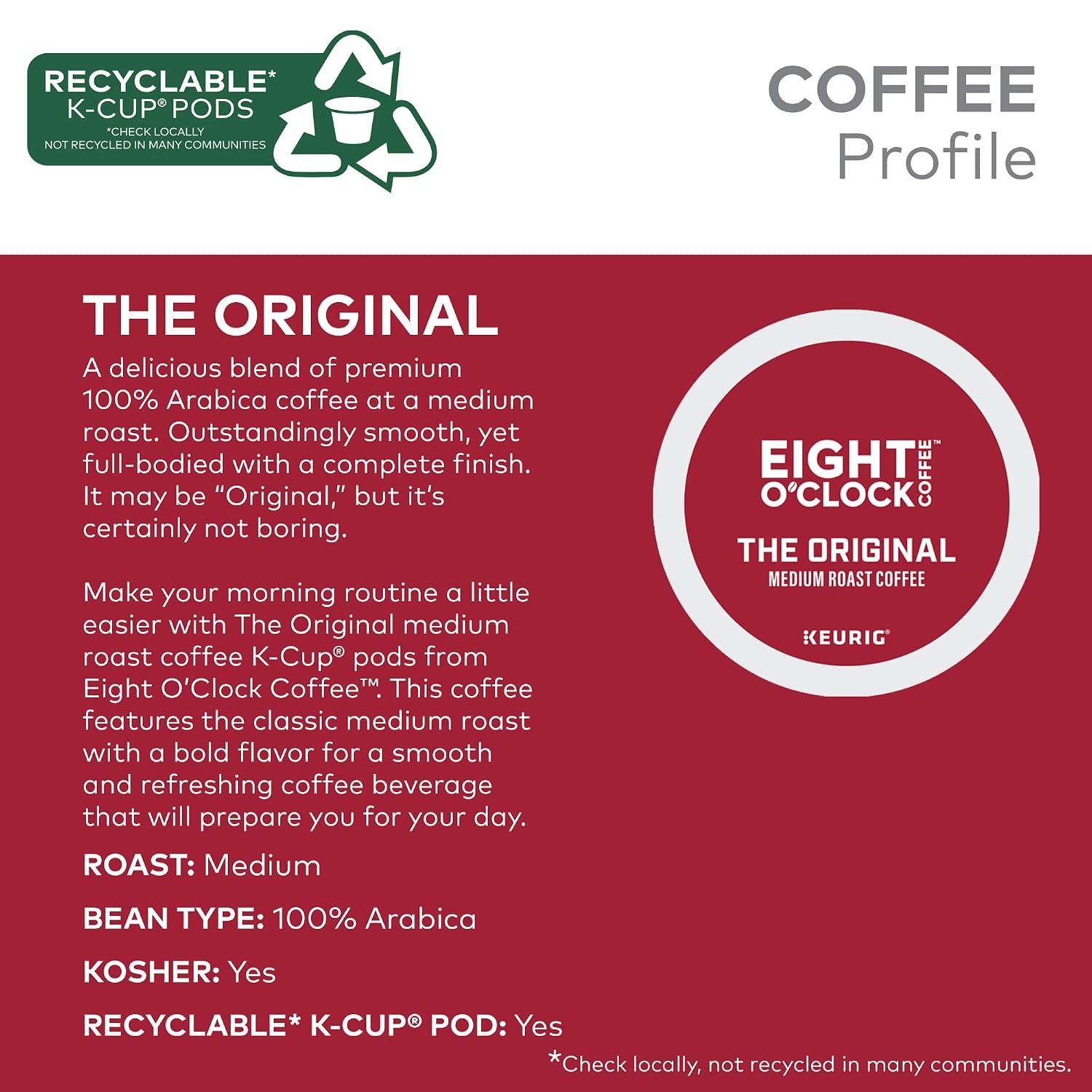 image:imageEight OClock Coffee Colombian Peaks SingleServe Keurig KCup Pods Medium Roast Coffee Pods 96 CountThe Original