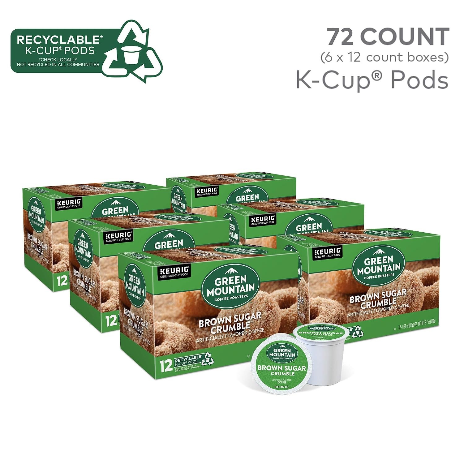 image:imageGreen Mountain Coffee Roasters Caramel Vanilla Cream Coffee Keurig SingleServe KCup pods Light Roast 96 CountBrown Sugar Crumble