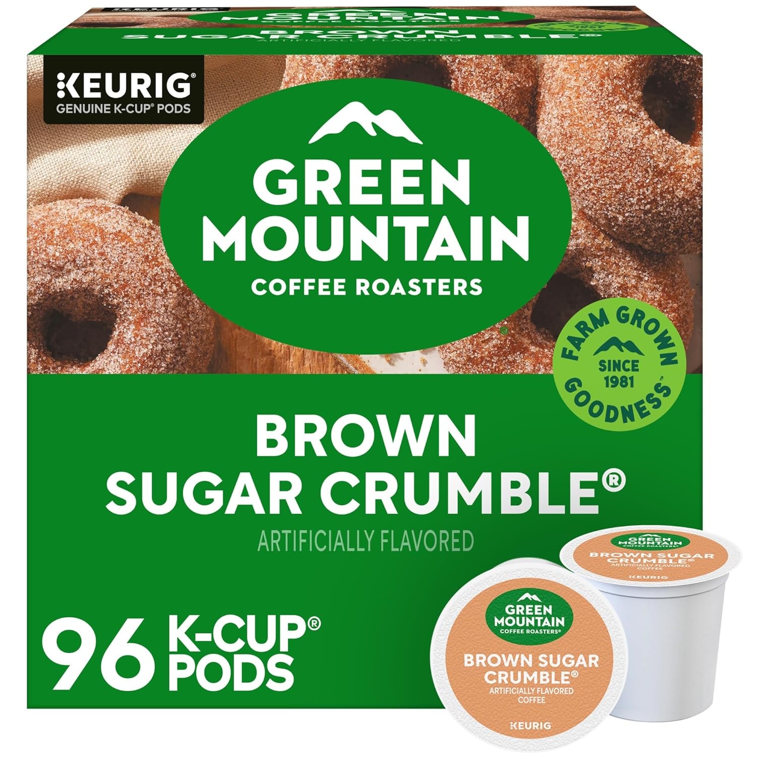 image:imageGreen Mountain Coffee Roasters Caramel Vanilla Cream Coffee Keurig SingleServe KCup pods Light Roast 96 CountBrown Sugar Crumble