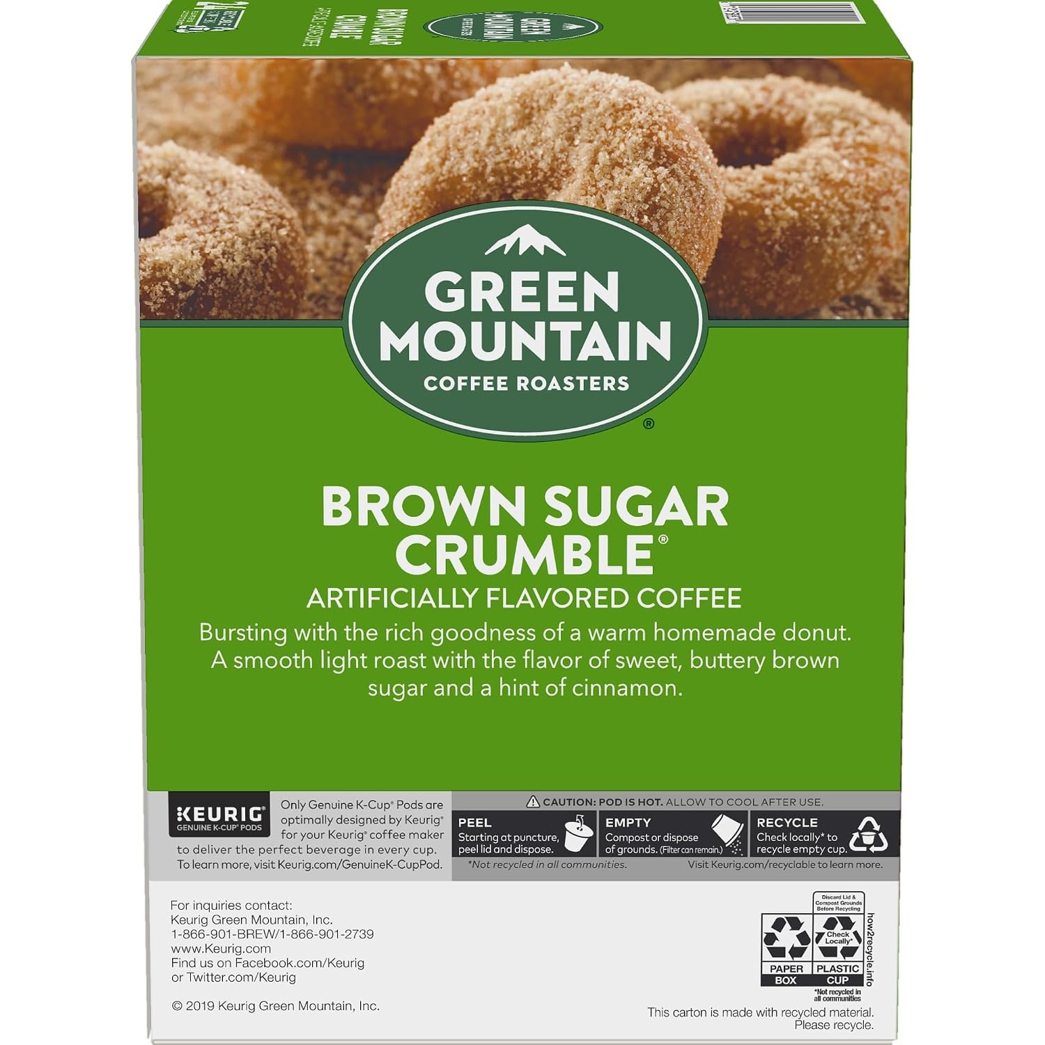 image:imageGreen Mountain Coffee Roasters Caramel Vanilla Cream Coffee Keurig SingleServe KCup pods Light Roast 96 CountBrown Sugar Crumble