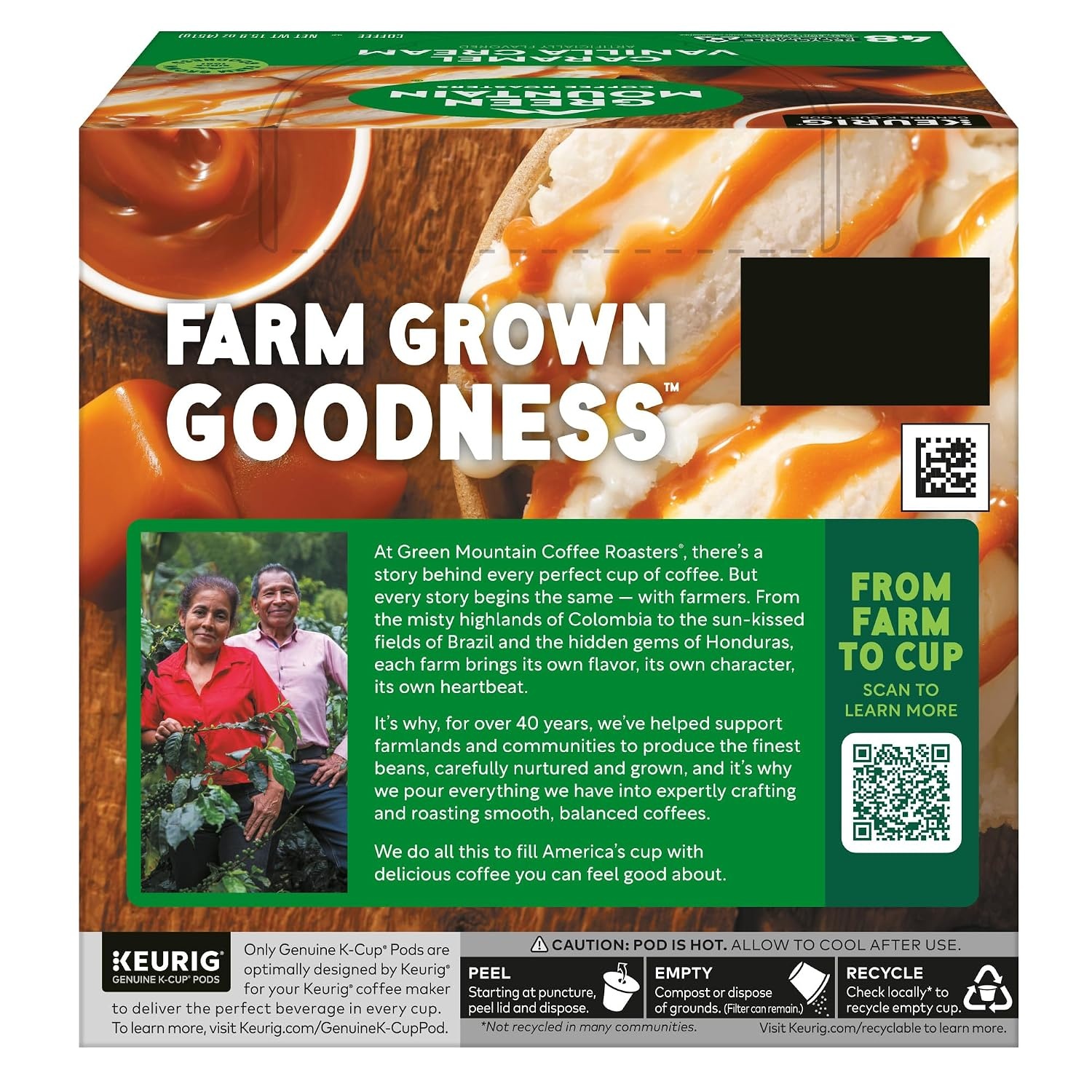image:imageGreen Mountain Coffee Roasters Caramel Vanilla Cream Coffee Keurig SingleServe KCup pods Light Roast 96 CountCaramel Vanilla Cream