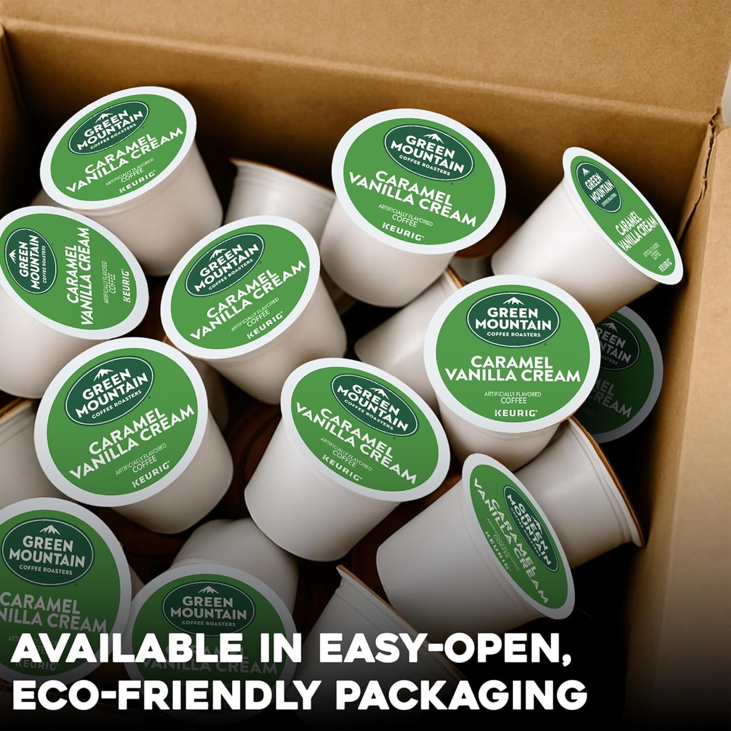 image:imageGreen Mountain Coffee Roasters Caramel Vanilla Cream Coffee Keurig SingleServe KCup pods Light Roast 96 CountCaramel Vanilla Cream