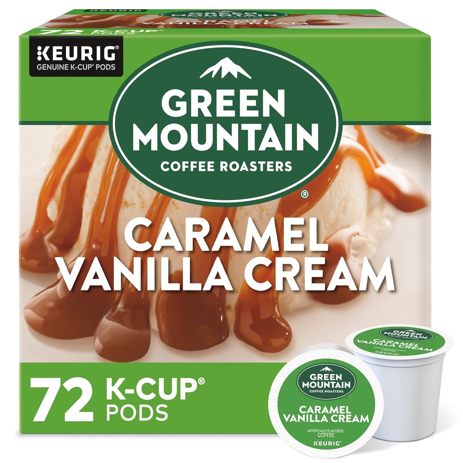 image:imageGreen Mountain Coffee Roasters Caramel Vanilla Cream Coffee Keurig SingleServe KCup pods Light Roast 96 CountCaramel Vanilla Cream