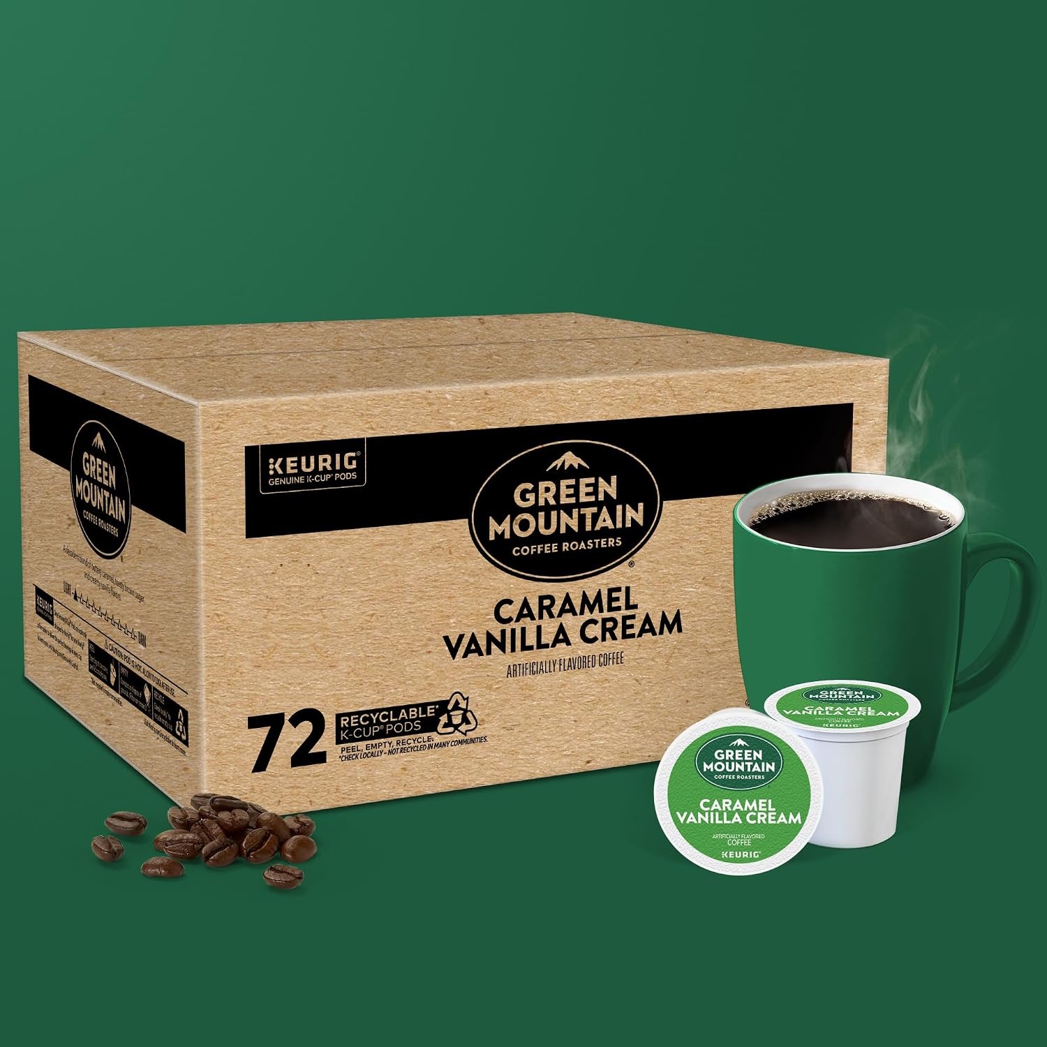 image:imageGreen Mountain Coffee Roasters Caramel Vanilla Cream Coffee Keurig SingleServe KCup pods Light Roast 96 CountCaramel Vanilla Cream