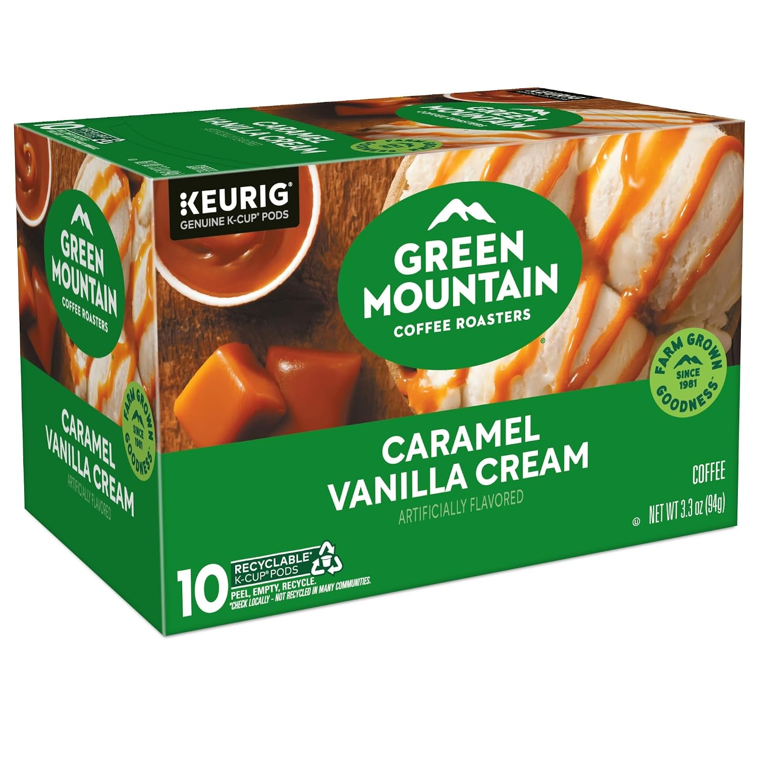 image:imageGreen Mountain Coffee Roasters Caramel Vanilla Cream Coffee Keurig SingleServe KCup pods Light Roast 96 CountCaramel Vanilla Cream