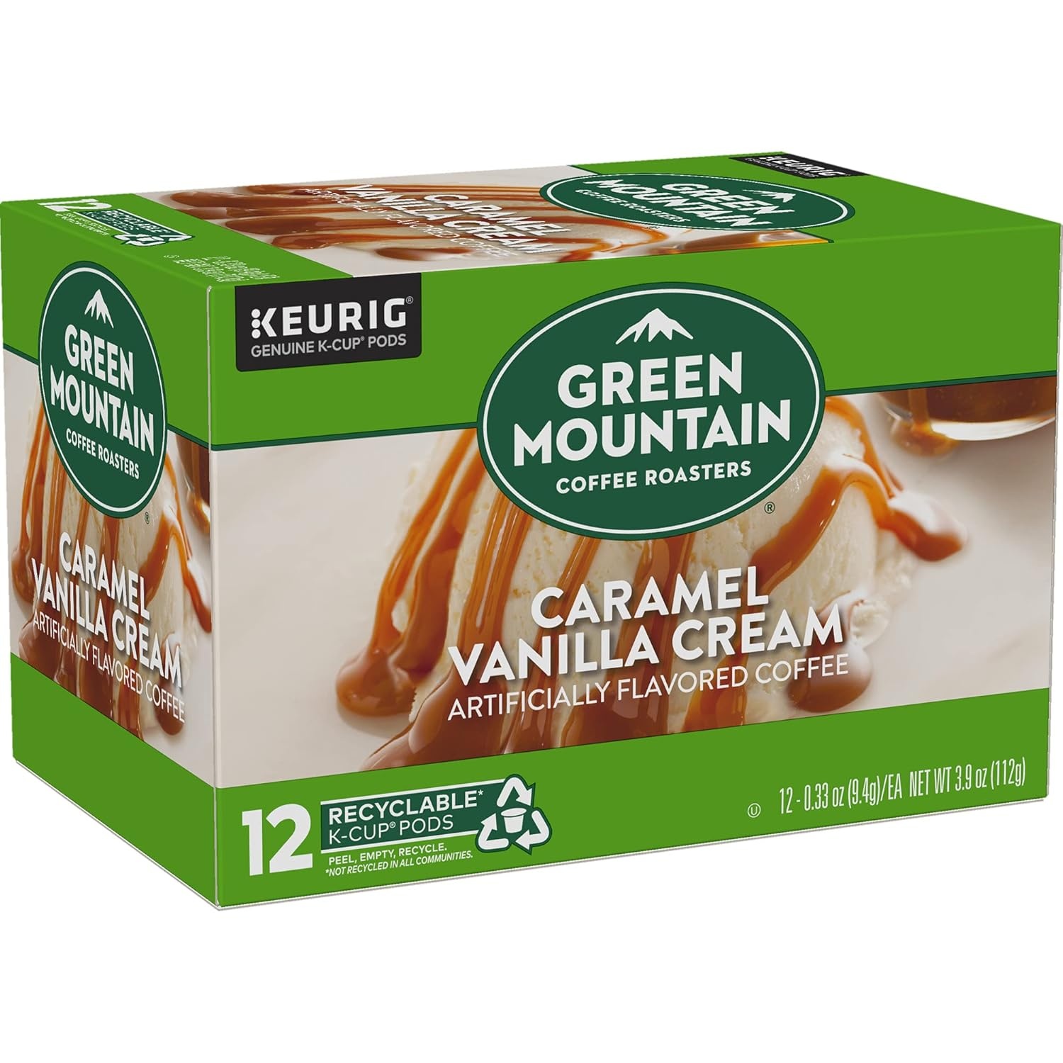 image:imageGreen Mountain Coffee Roasters Caramel Vanilla Cream Coffee Keurig SingleServe KCup pods Light Roast 96 CountCaramel Vanilla Cream