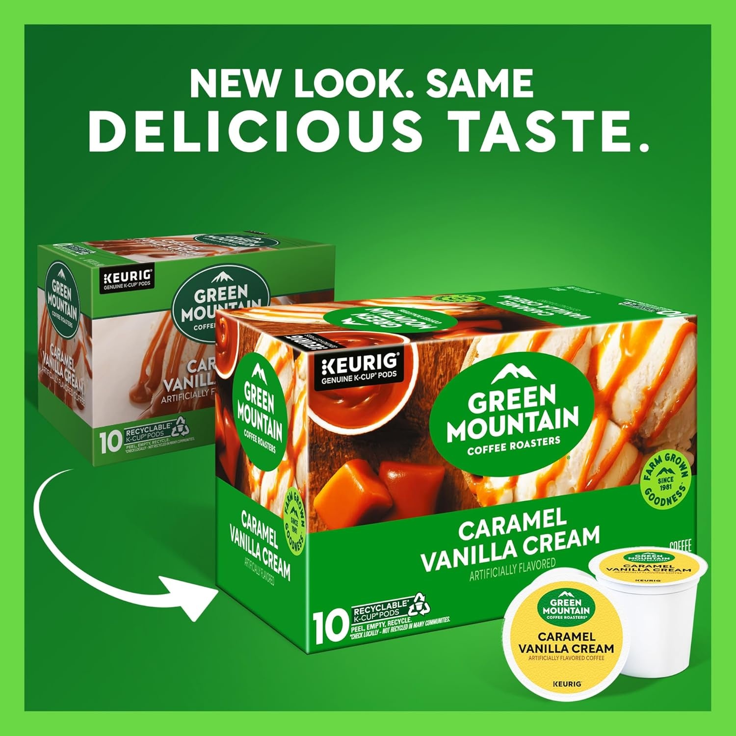 image:imageGreen Mountain Coffee Roasters Caramel Vanilla Cream Coffee Keurig SingleServe KCup pods Light Roast 96 CountCaramel Vanilla Cream