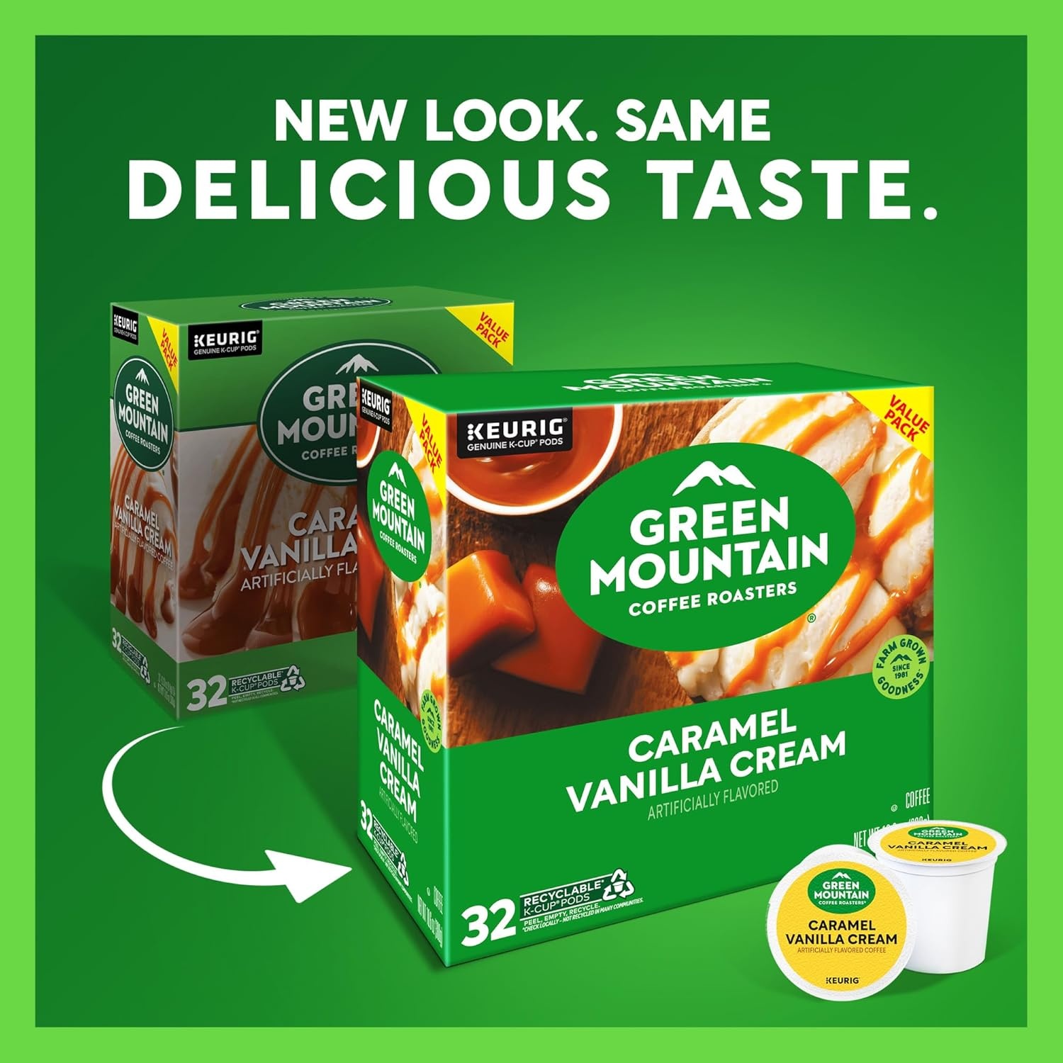 image:imageGreen Mountain Coffee Roasters Caramel Vanilla Cream Coffee Keurig SingleServe KCup pods Light Roast 96 CountCaramel Vanilla Cream