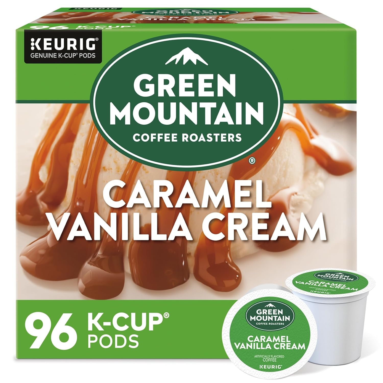 image:imageGreen Mountain Coffee Roasters Caramel Vanilla Cream Coffee Keurig SingleServe KCup pods Light Roast 96 CountCaramel Vanilla Cream