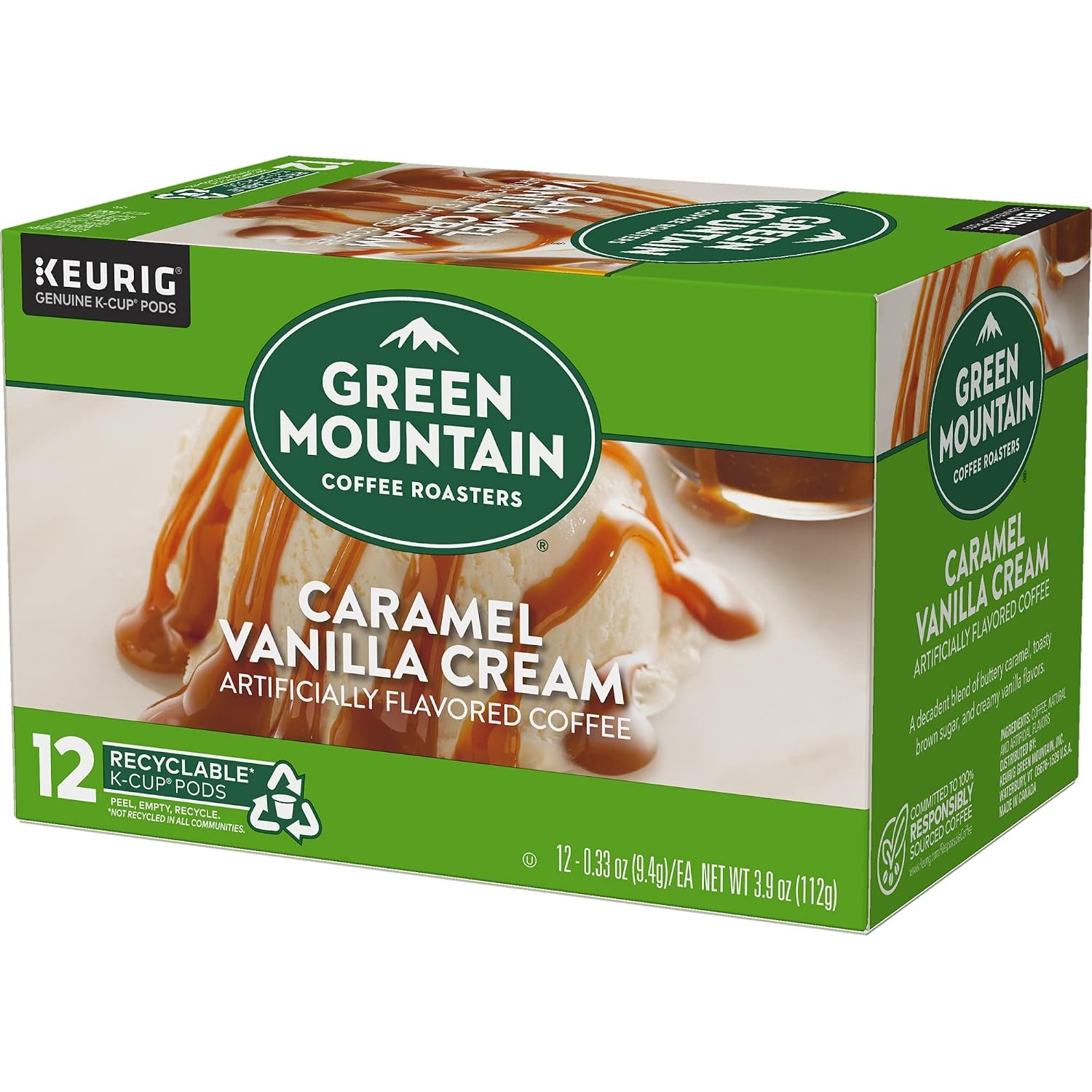 image:imageGreen Mountain Coffee Roasters Caramel Vanilla Cream Coffee Keurig SingleServe KCup pods Light Roast 96 CountCaramel Vanilla Cream