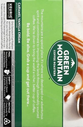 image:imageGreen Mountain Coffee Roasters Caramel Vanilla Cream Coffee Keurig SingleServe KCup pods Light Roast 96 CountCaramel Vanilla Cream