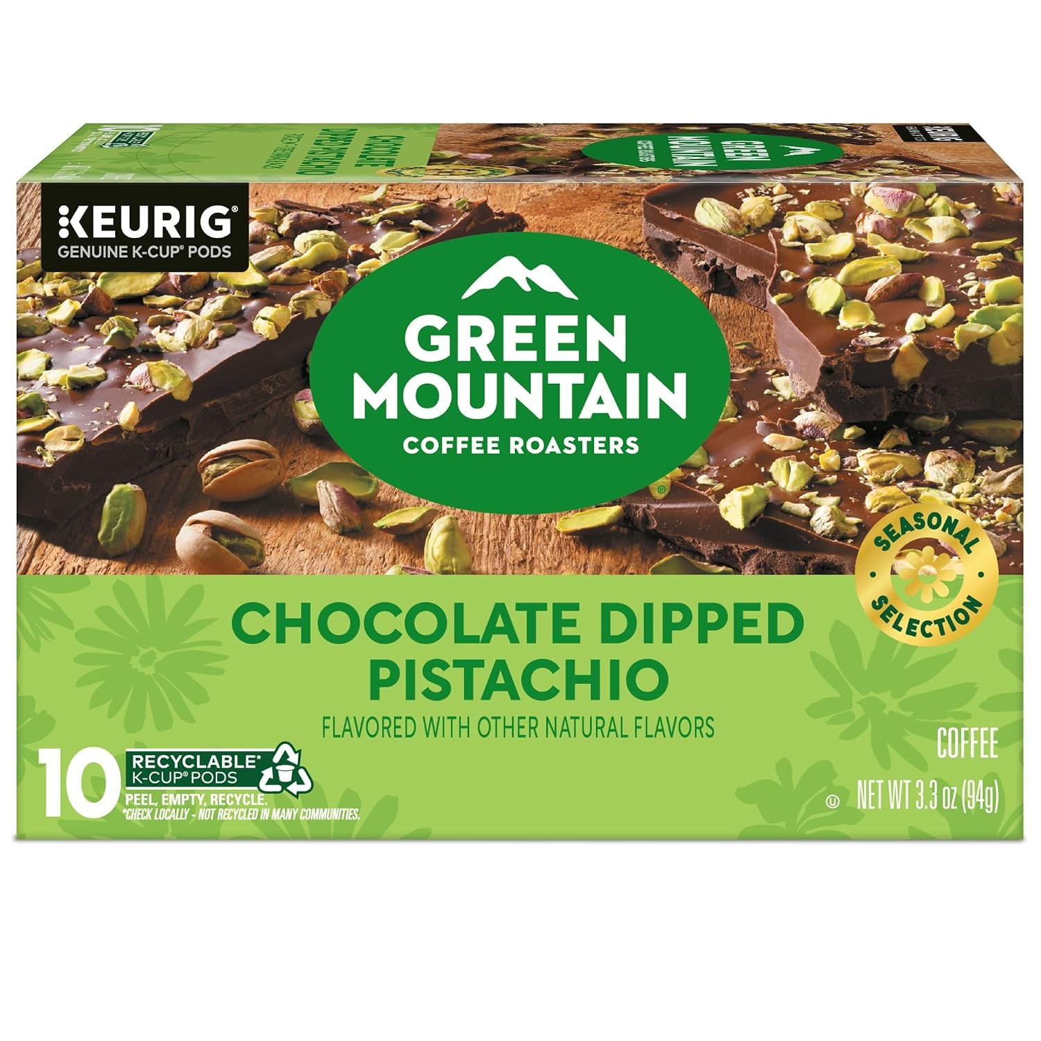 image:imageGreen Mountain Coffee Roasters Caramel Vanilla Cream Coffee Keurig SingleServe KCup pods Light Roast 96 CountChocolate Dipped Pistachio