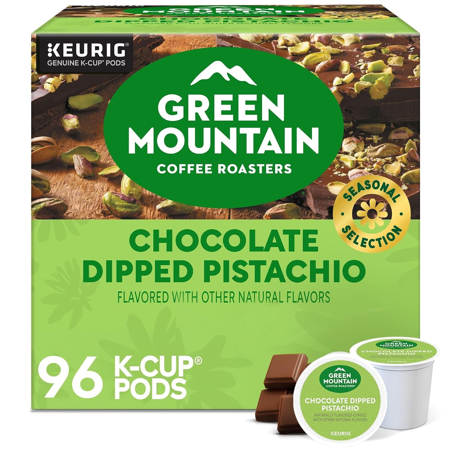 image:imageGreen Mountain Coffee Roasters Caramel Vanilla Cream Coffee Keurig SingleServe KCup pods Light Roast 96 CountChocolate Dipped Pistachio