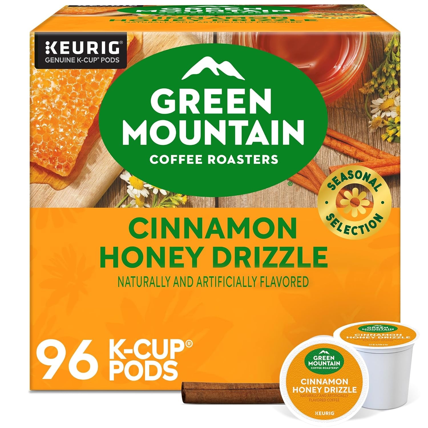 image:imageGreen Mountain Coffee Roasters Caramel Vanilla Cream Coffee Keurig SingleServe KCup pods Light Roast 96 CountCinnamon Honey Drizzle