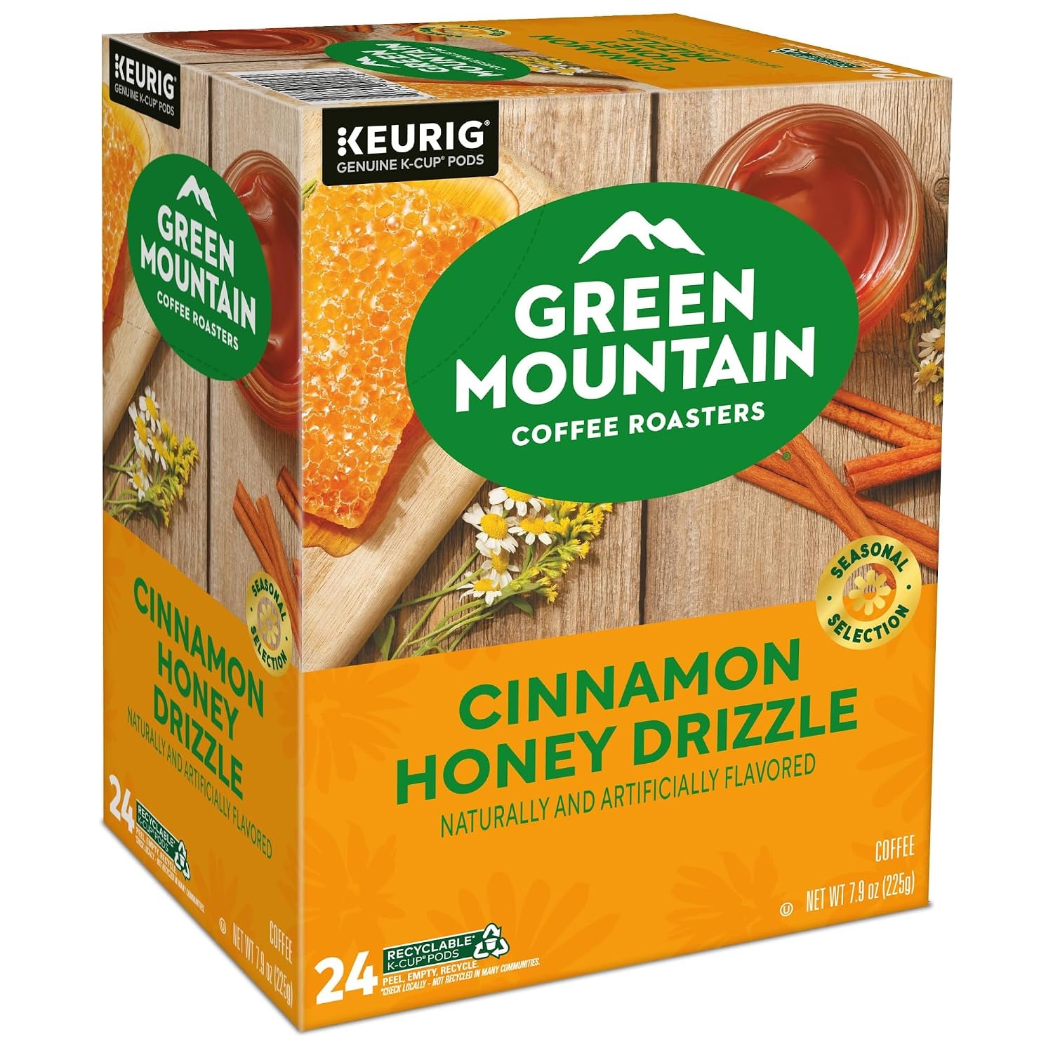 image:imageGreen Mountain Coffee Roasters Caramel Vanilla Cream Coffee Keurig SingleServe KCup pods Light Roast 96 CountCinnamon Honey Drizzle