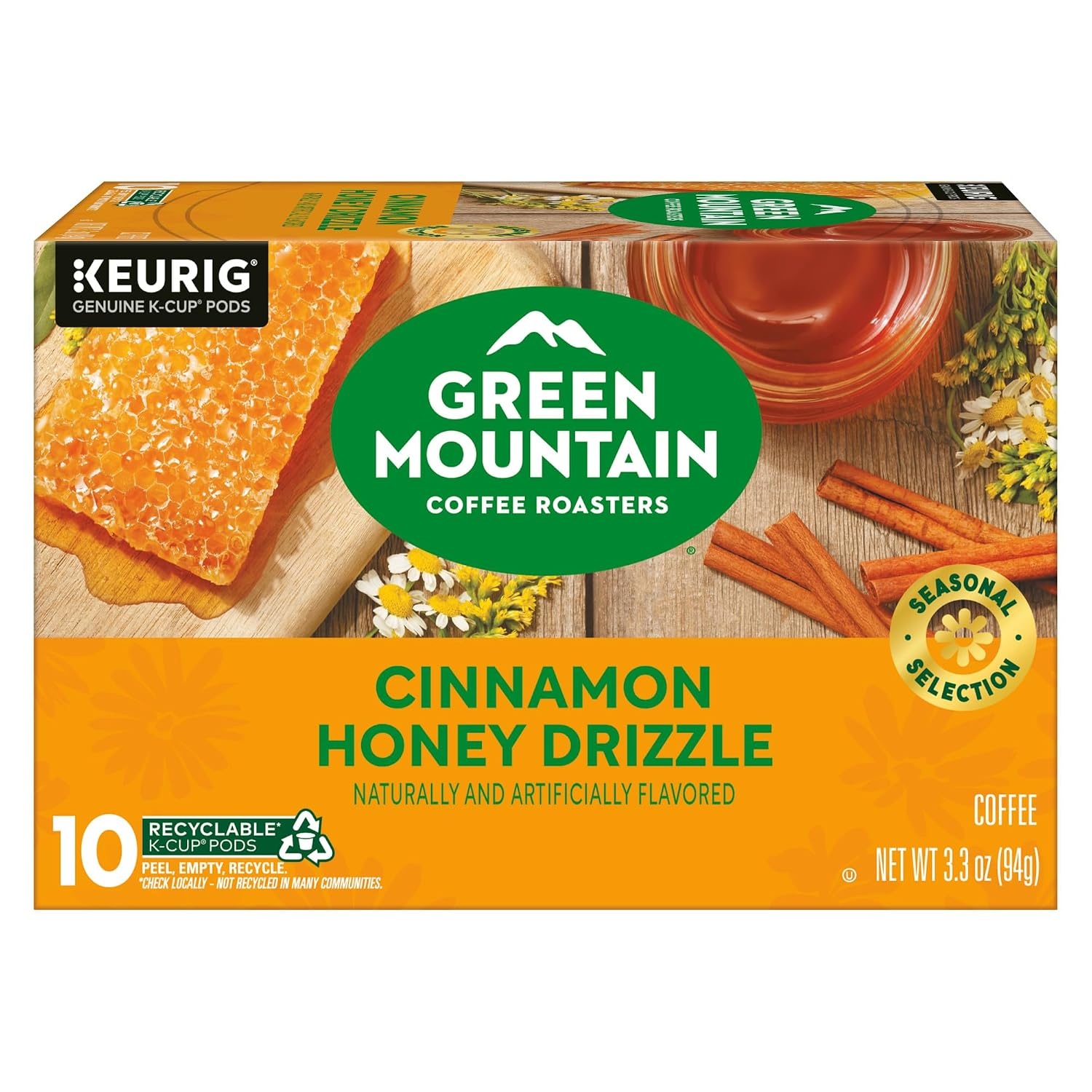 image:imageGreen Mountain Coffee Roasters Caramel Vanilla Cream Coffee Keurig SingleServe KCup pods Light Roast 96 CountCinnamon Honey Drizzle