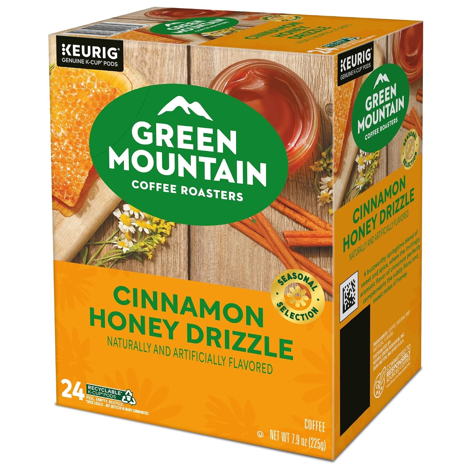 image:imageGreen Mountain Coffee Roasters Caramel Vanilla Cream Coffee Keurig SingleServe KCup pods Light Roast 96 CountCinnamon Honey Drizzle