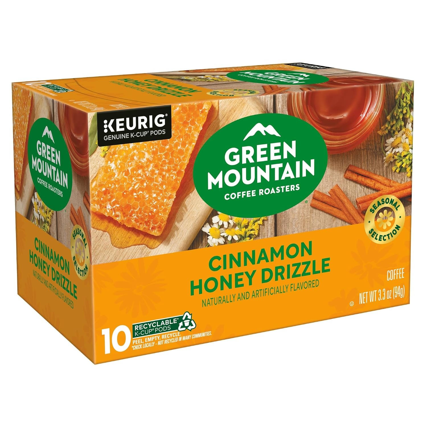 image:imageGreen Mountain Coffee Roasters Caramel Vanilla Cream Coffee Keurig SingleServe KCup pods Light Roast 96 CountCinnamon Honey Drizzle