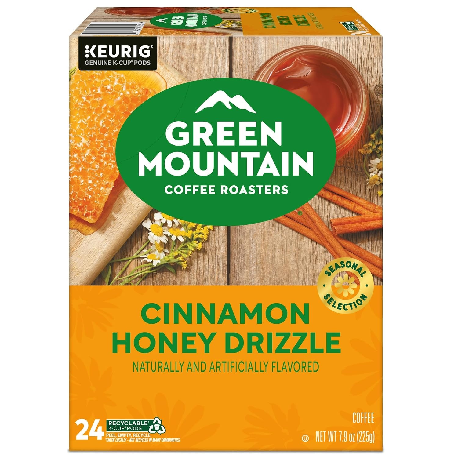 image:imageGreen Mountain Coffee Roasters Caramel Vanilla Cream Coffee Keurig SingleServe KCup pods Light Roast 96 CountCinnamon Honey Drizzle