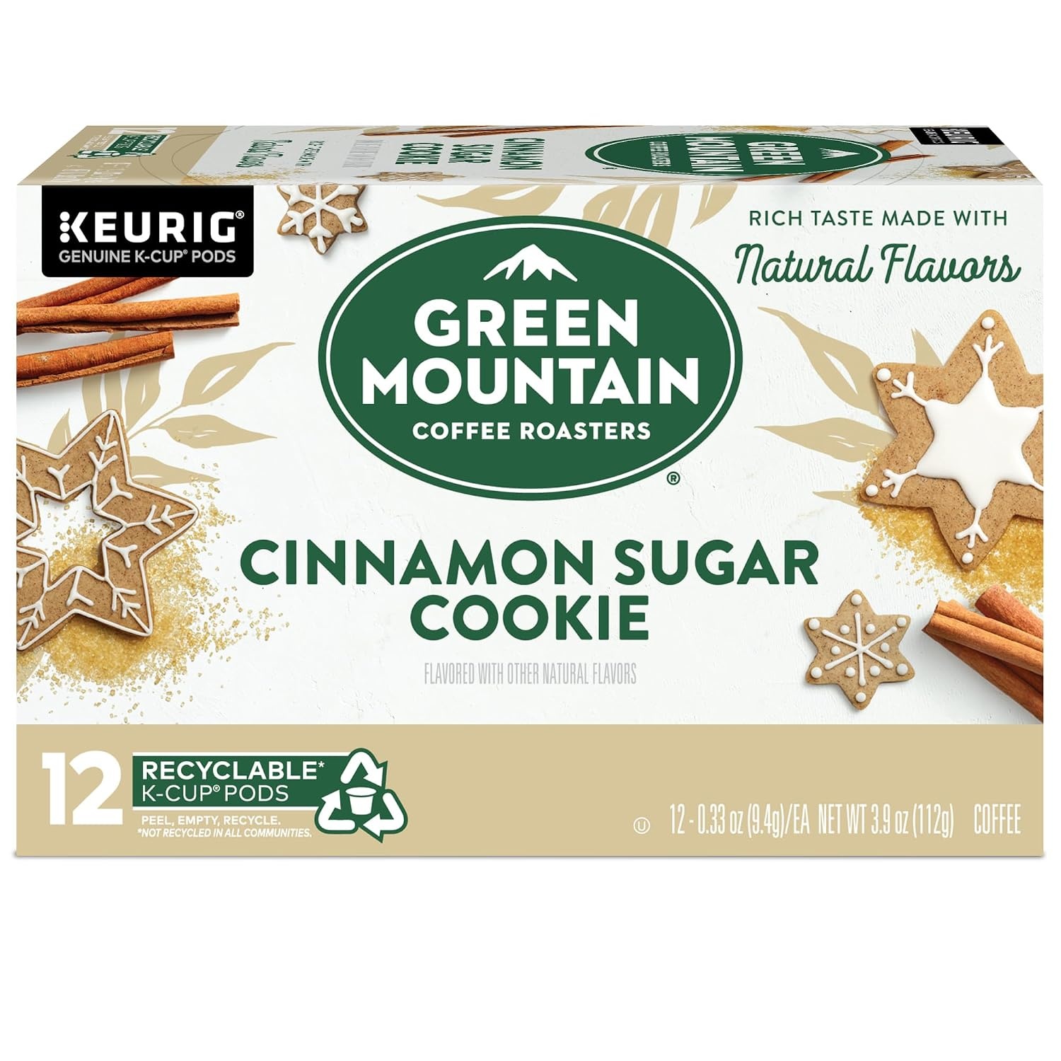 image:imageGreen Mountain Coffee Roasters Caramel Vanilla Cream Coffee Keurig SingleServe KCup pods Light Roast 96 CountCinnamon Sugar Cookie