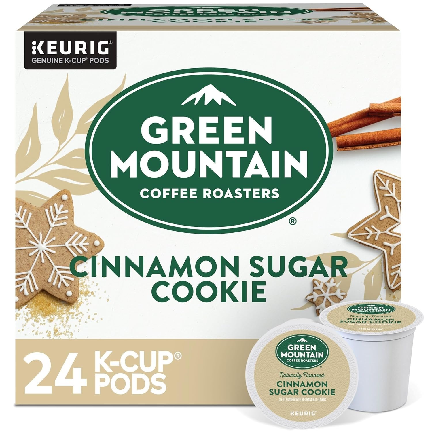 image:imageGreen Mountain Coffee Roasters Caramel Vanilla Cream Coffee Keurig SingleServe KCup pods Light Roast 96 CountCinnamon Sugar Cookie