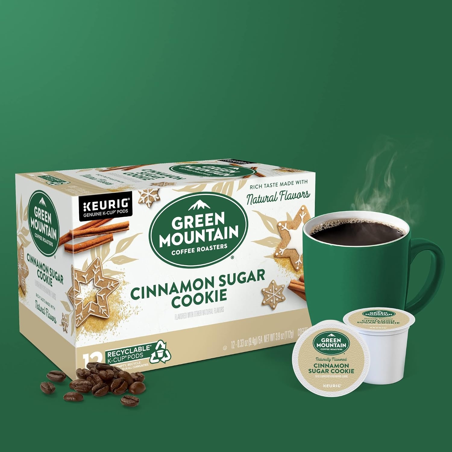 image:imageGreen Mountain Coffee Roasters Caramel Vanilla Cream Coffee Keurig SingleServe KCup pods Light Roast 96 CountCinnamon Sugar Cookie