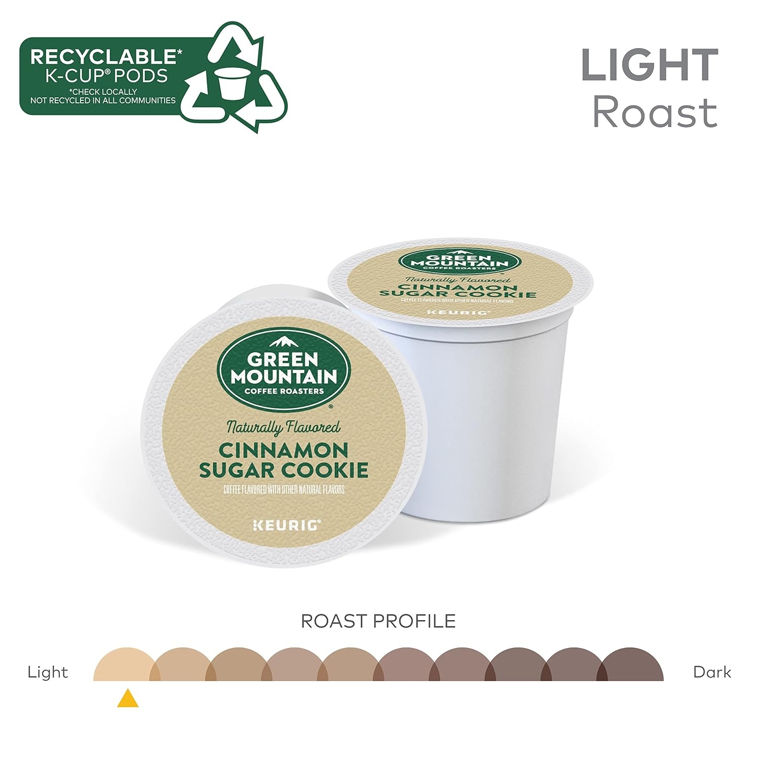 image:imageGreen Mountain Coffee Roasters Caramel Vanilla Cream Coffee Keurig SingleServe KCup pods Light Roast 96 CountCinnamon Sugar Cookie