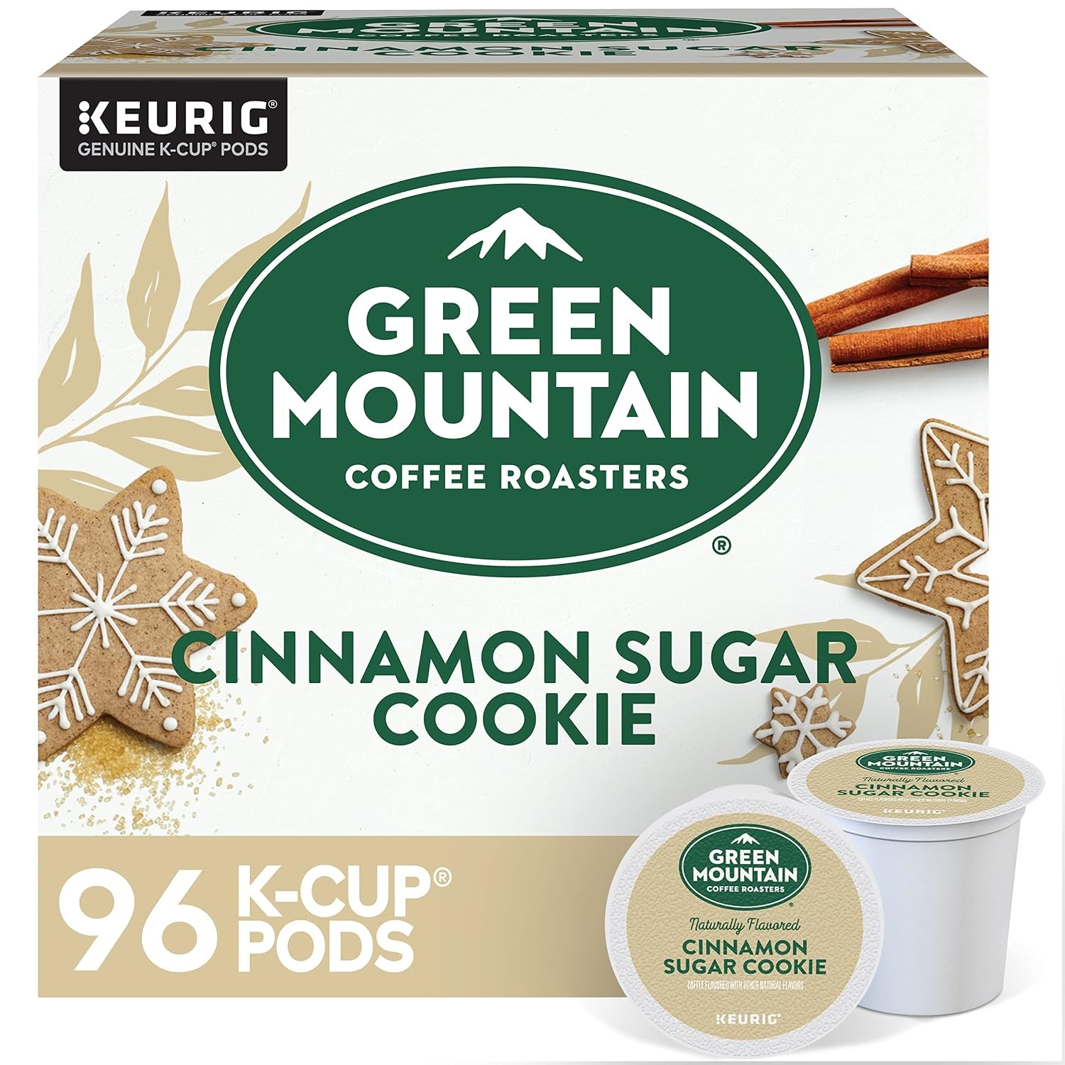 image:imageGreen Mountain Coffee Roasters Caramel Vanilla Cream Coffee Keurig SingleServe KCup pods Light Roast 96 CountCinnamon Sugar Cookie