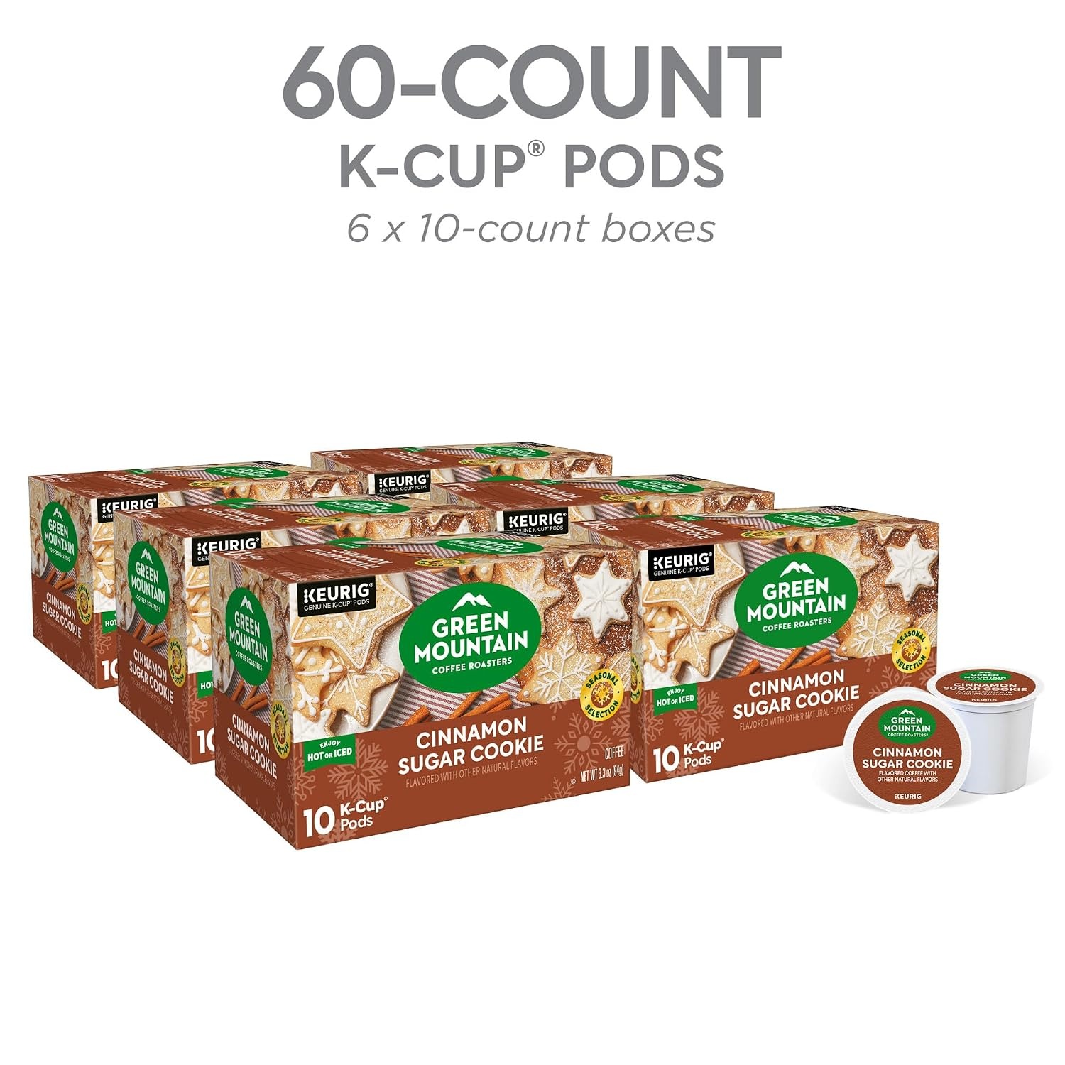 image:imageGreen Mountain Coffee Roasters Caramel Vanilla Cream Coffee Keurig SingleServe KCup pods Light Roast 96 CountCinnamon Sugar Cookie