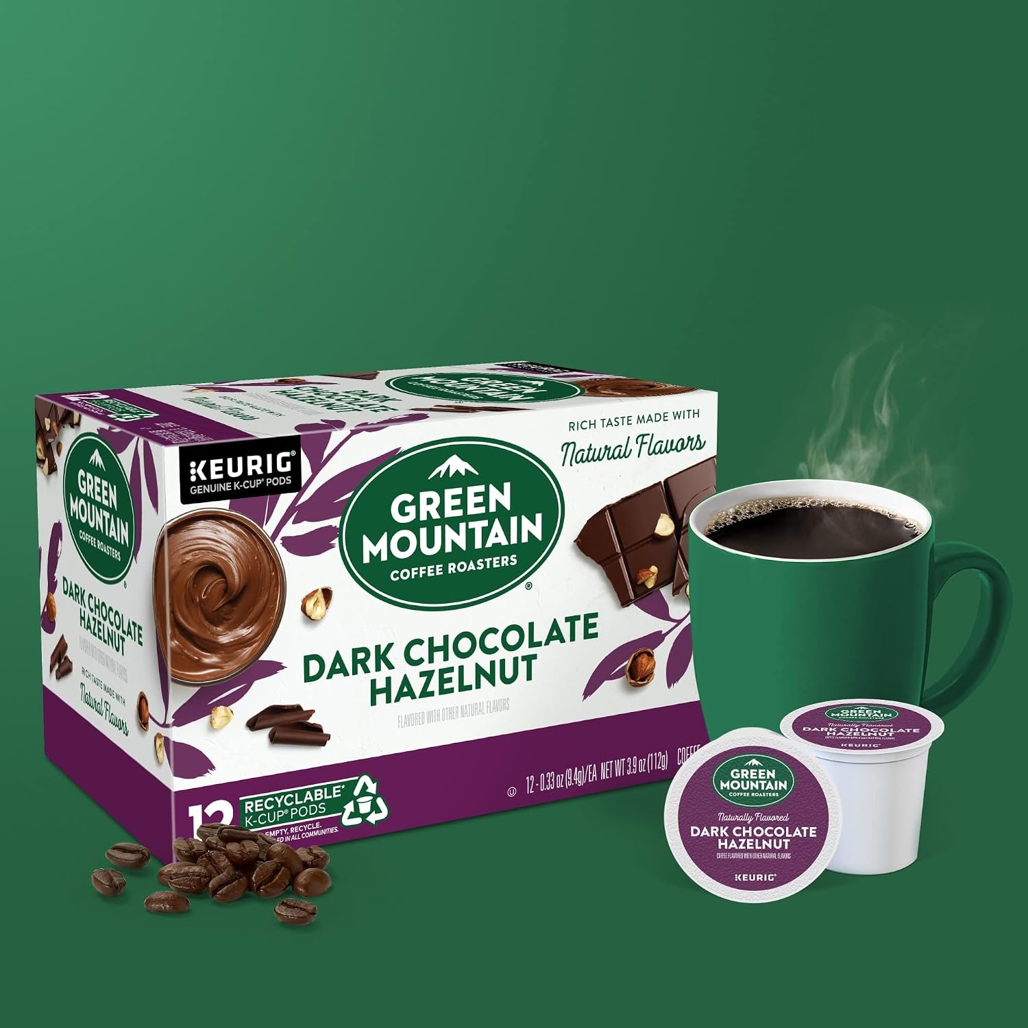 image:imageGreen Mountain Coffee Roasters Caramel Vanilla Cream Coffee Keurig SingleServe KCup pods Light Roast 96 CountDark Chocolate Hazelnut
