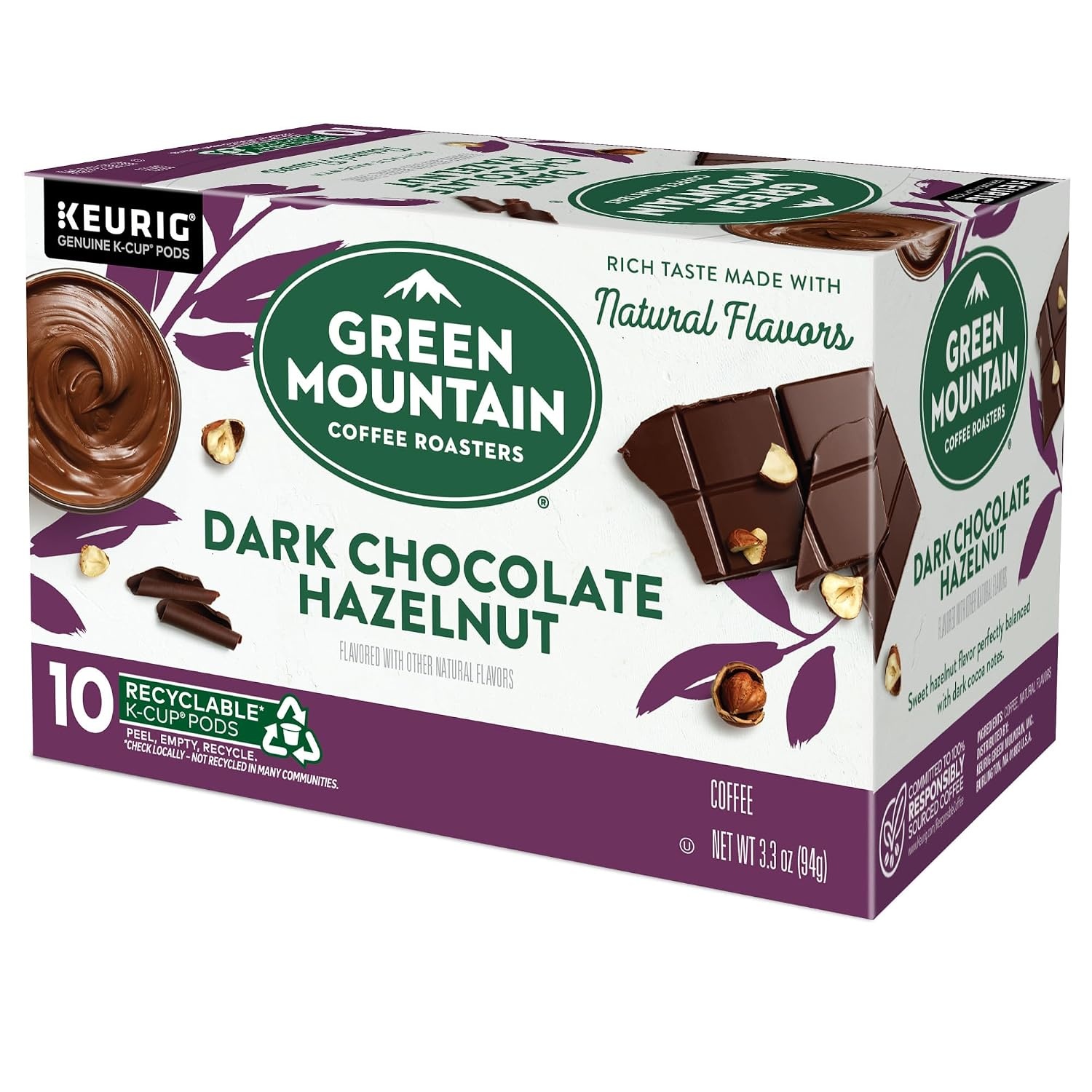 image:imageGreen Mountain Coffee Roasters Caramel Vanilla Cream Coffee Keurig SingleServe KCup pods Light Roast 96 CountDark Chocolate Hazelnut