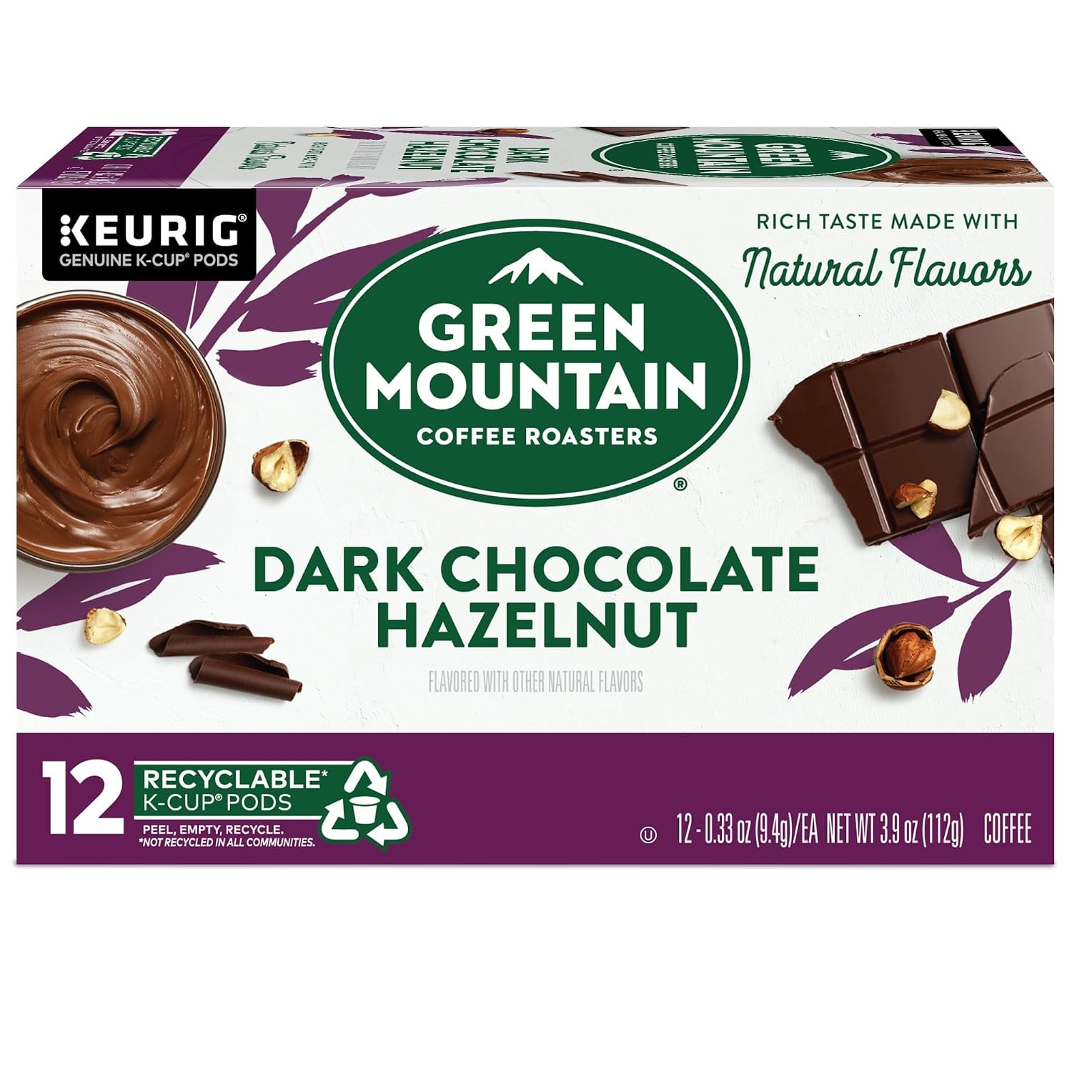 image:imageGreen Mountain Coffee Roasters Caramel Vanilla Cream Coffee Keurig SingleServe KCup pods Light Roast 96 CountDark Chocolate Hazelnut