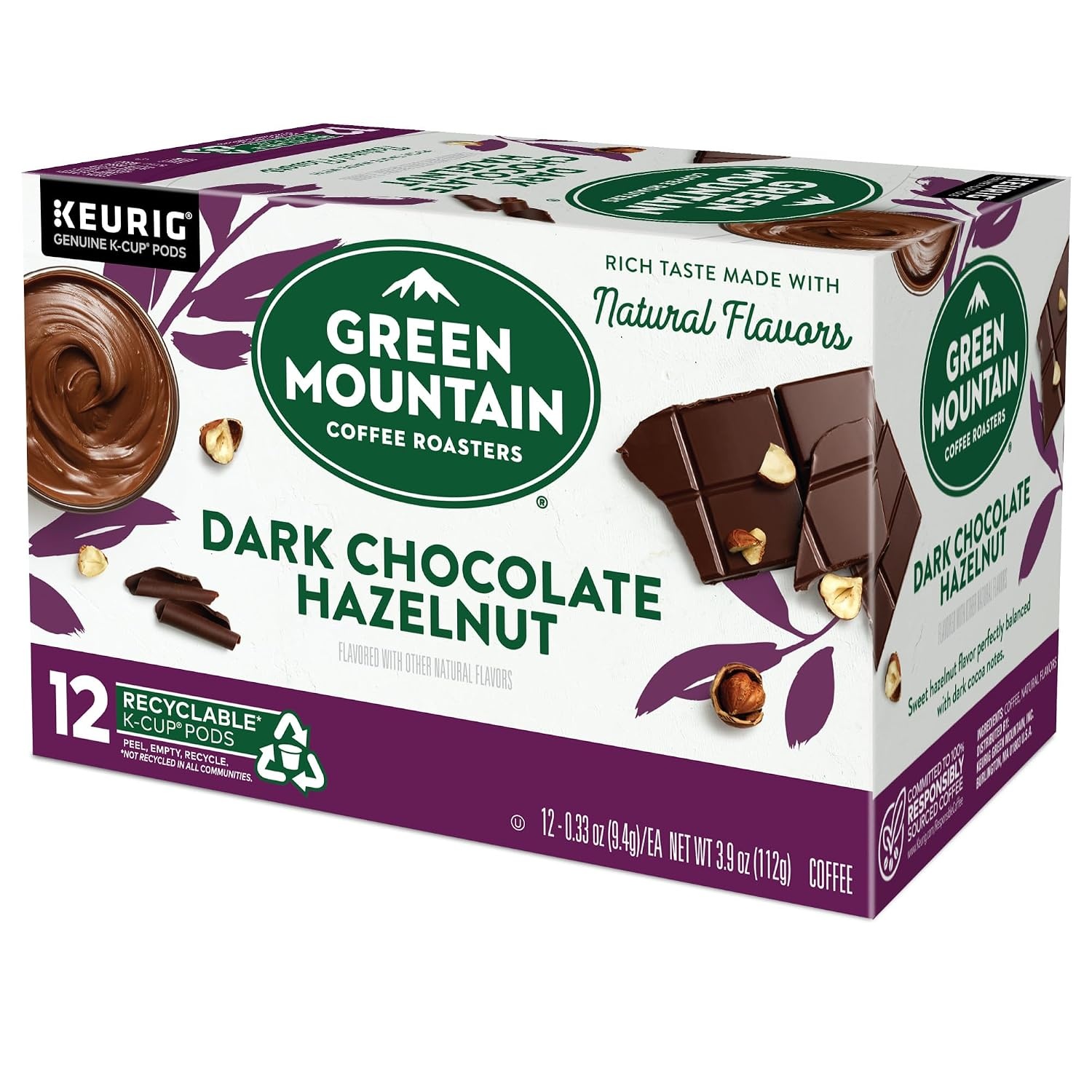 image:imageGreen Mountain Coffee Roasters Caramel Vanilla Cream Coffee Keurig SingleServe KCup pods Light Roast 96 CountDark Chocolate Hazelnut