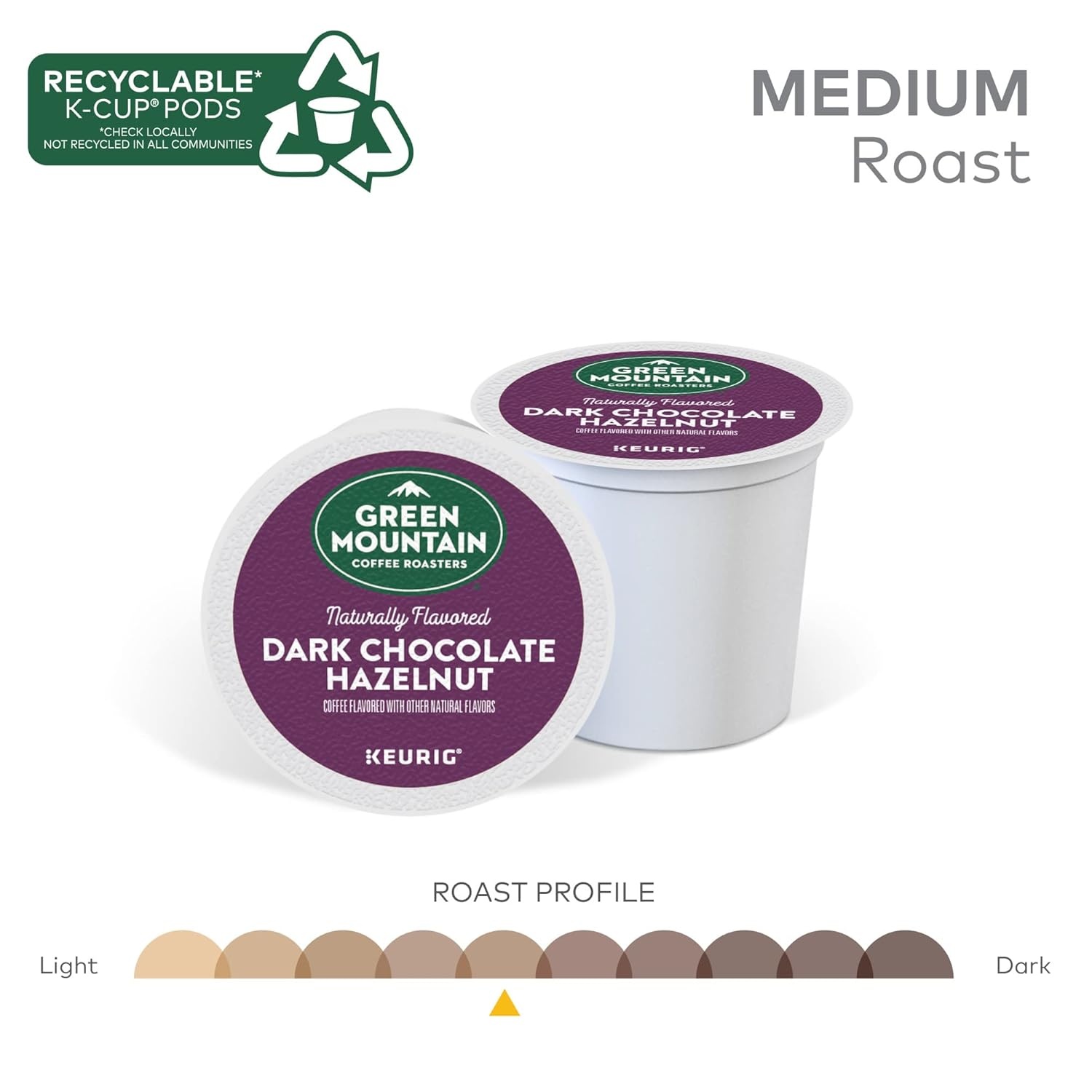 image:imageGreen Mountain Coffee Roasters Caramel Vanilla Cream Coffee Keurig SingleServe KCup pods Light Roast 96 CountDark Chocolate Hazelnut