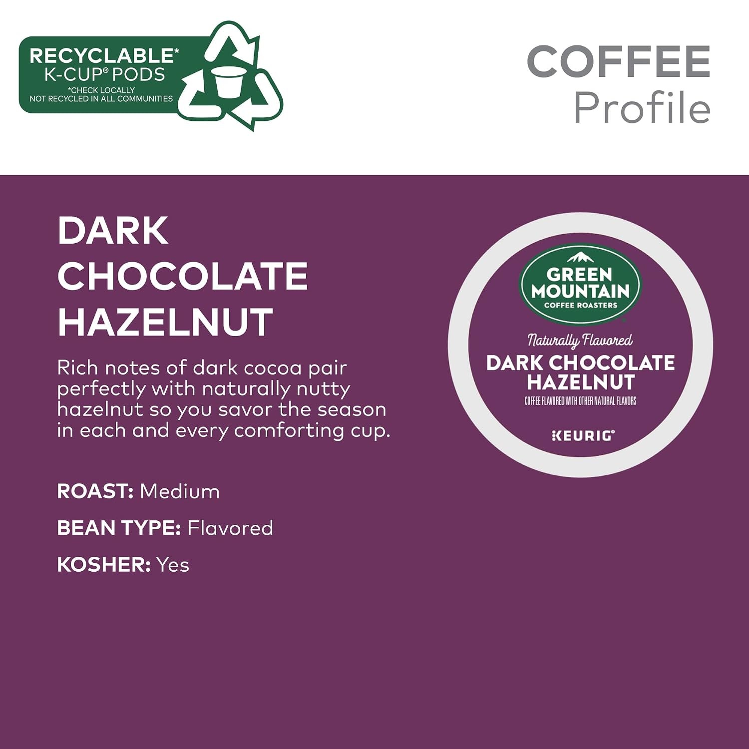 image:imageGreen Mountain Coffee Roasters Caramel Vanilla Cream Coffee Keurig SingleServe KCup pods Light Roast 96 CountDark Chocolate Hazelnut