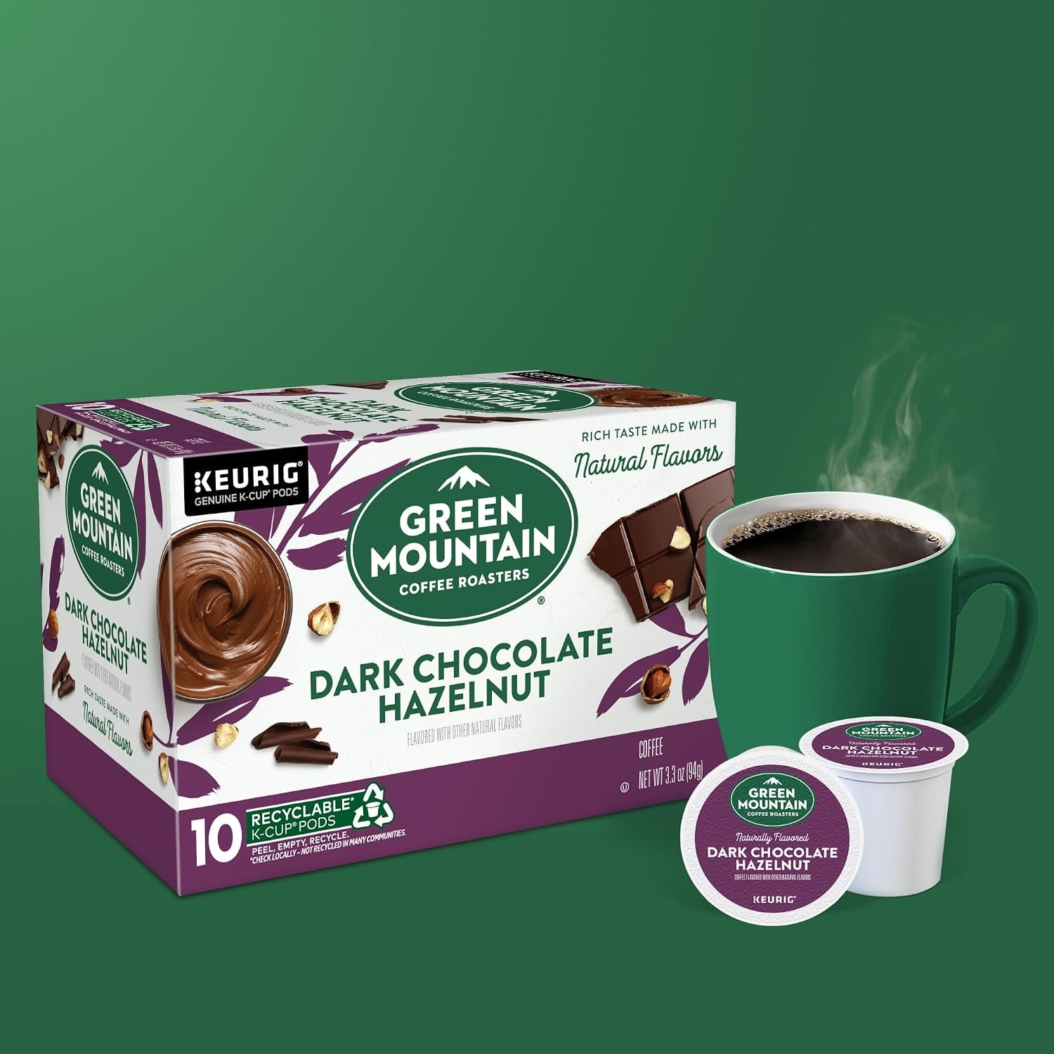 image:imageGreen Mountain Coffee Roasters Caramel Vanilla Cream Coffee Keurig SingleServe KCup pods Light Roast 96 CountDark Chocolate Hazelnut