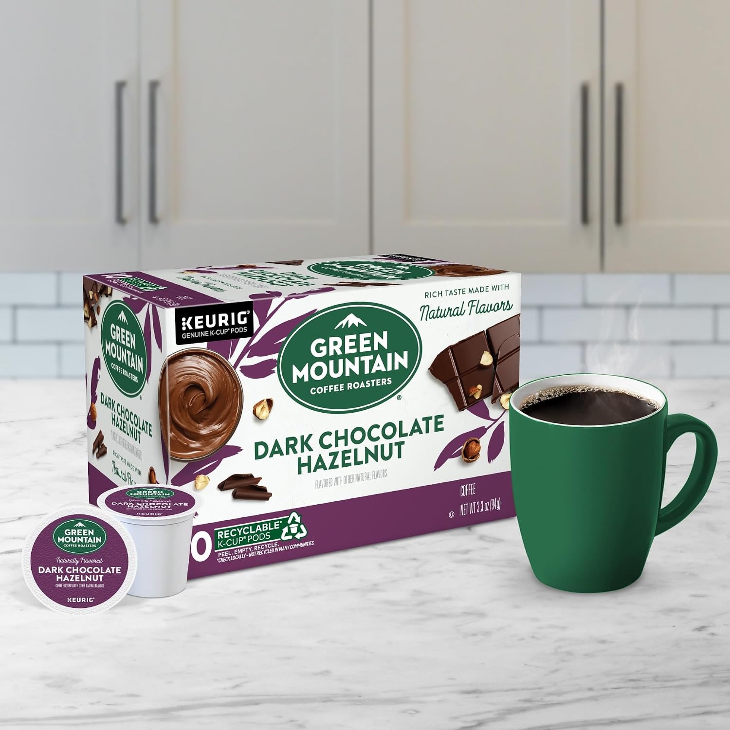 image:imageGreen Mountain Coffee Roasters Caramel Vanilla Cream Coffee Keurig SingleServe KCup pods Light Roast 96 CountDark Chocolate Hazelnut