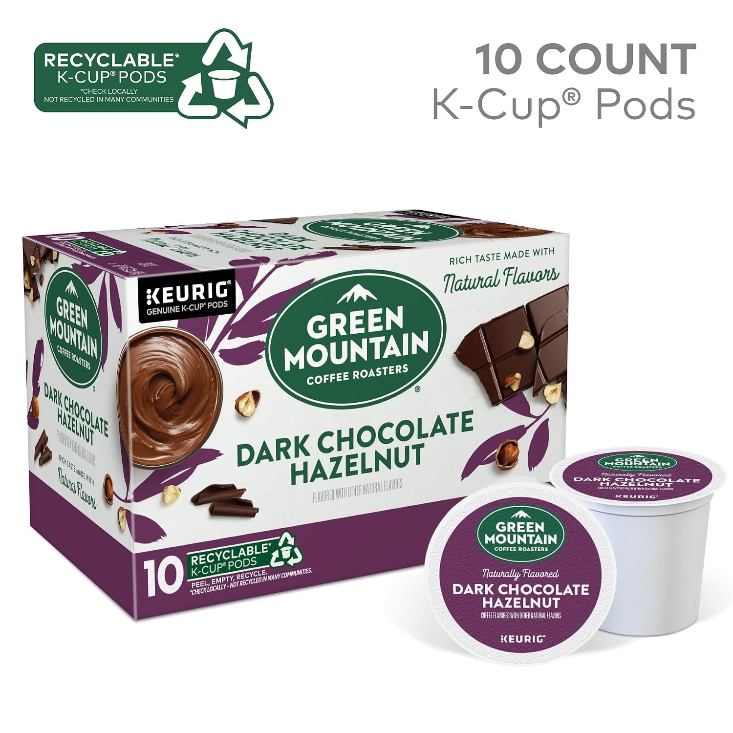 image:imageGreen Mountain Coffee Roasters Caramel Vanilla Cream Coffee Keurig SingleServe KCup pods Light Roast 96 CountDark Chocolate Hazelnut
