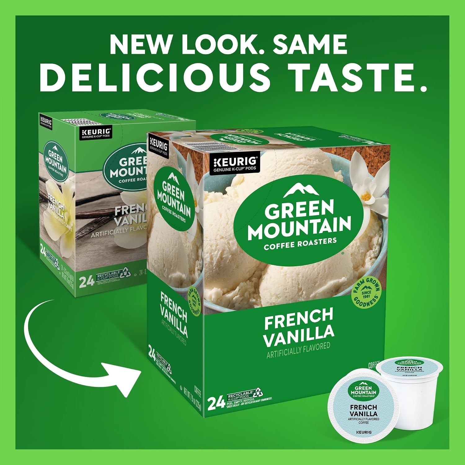 image:imageGreen Mountain Coffee Roasters Caramel Vanilla Cream Coffee Keurig SingleServe KCup pods Light Roast 96 CountFrench Vanilla