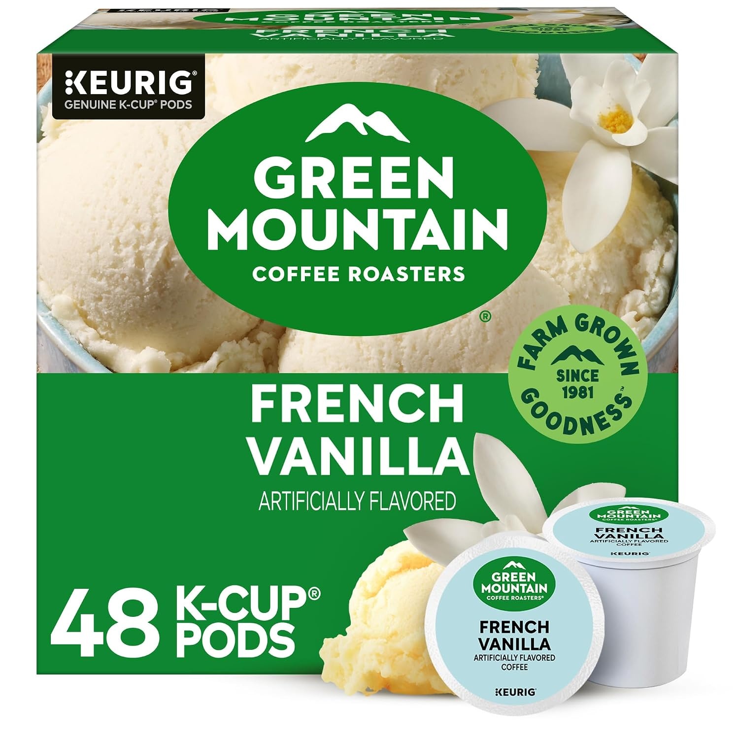 image:imageGreen Mountain Coffee Roasters Caramel Vanilla Cream Coffee Keurig SingleServe KCup pods Light Roast 96 CountFrench Vanilla