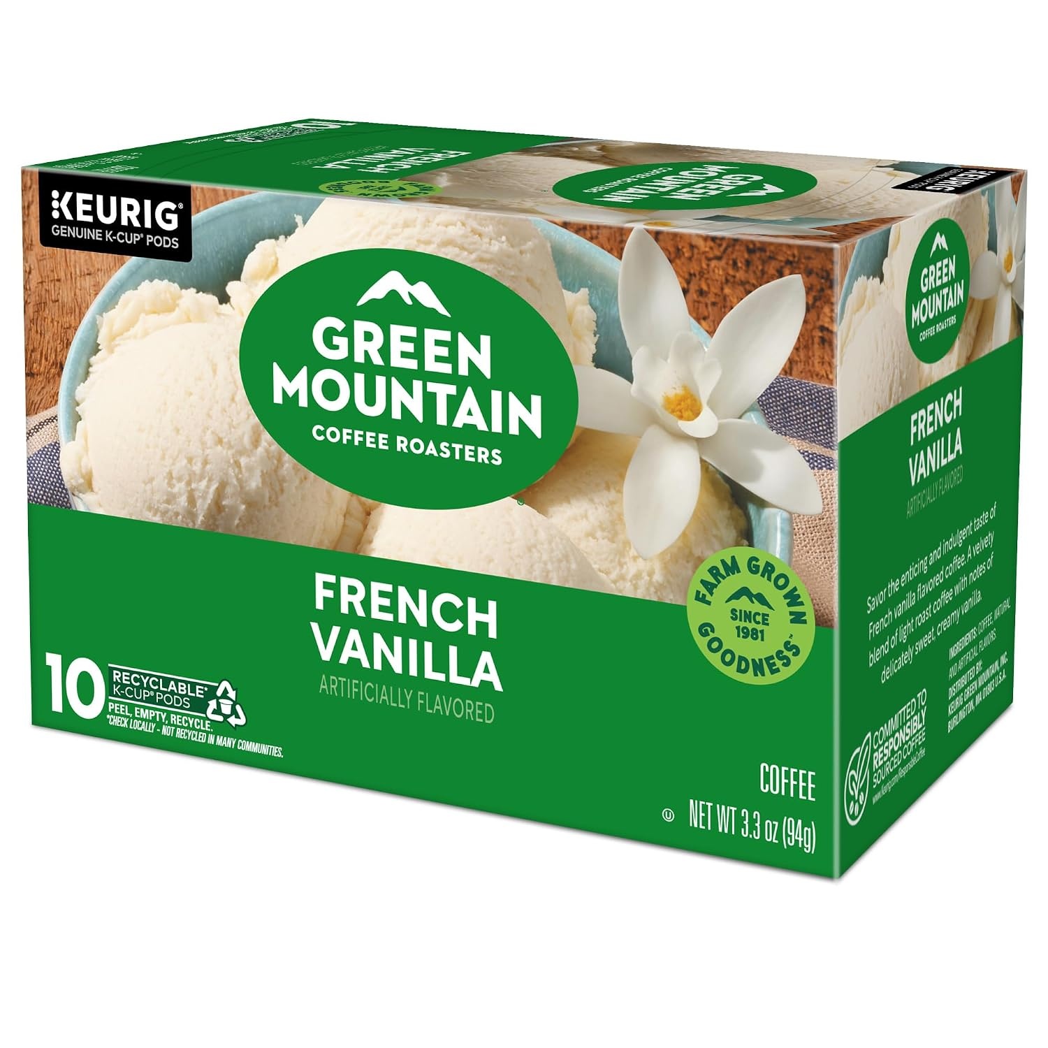 image:imageGreen Mountain Coffee Roasters Caramel Vanilla Cream Coffee Keurig SingleServe KCup pods Light Roast 96 CountFrench Vanilla
