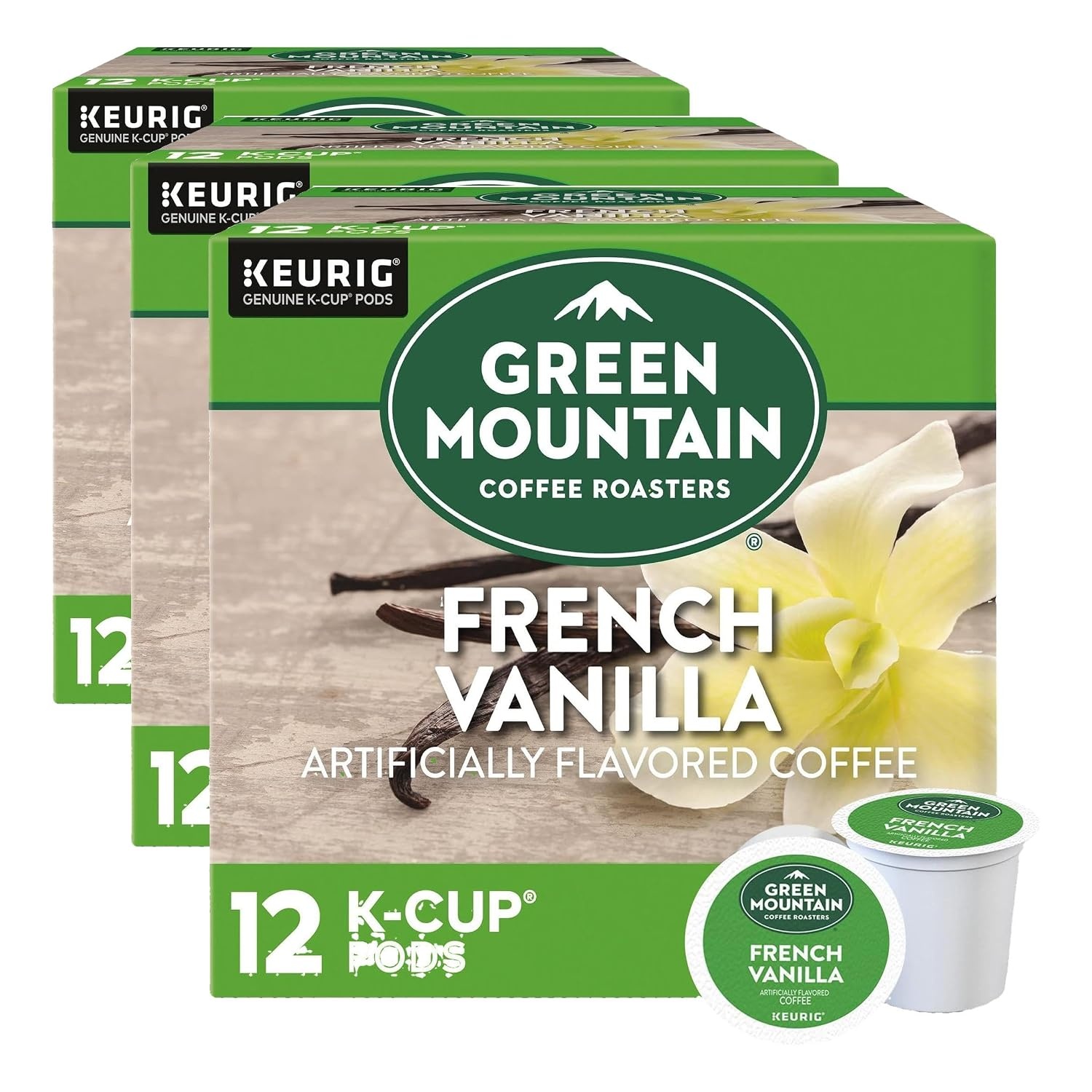 image:imageGreen Mountain Coffee Roasters Caramel Vanilla Cream Coffee Keurig SingleServe KCup pods Light Roast 96 CountFrench Vanilla